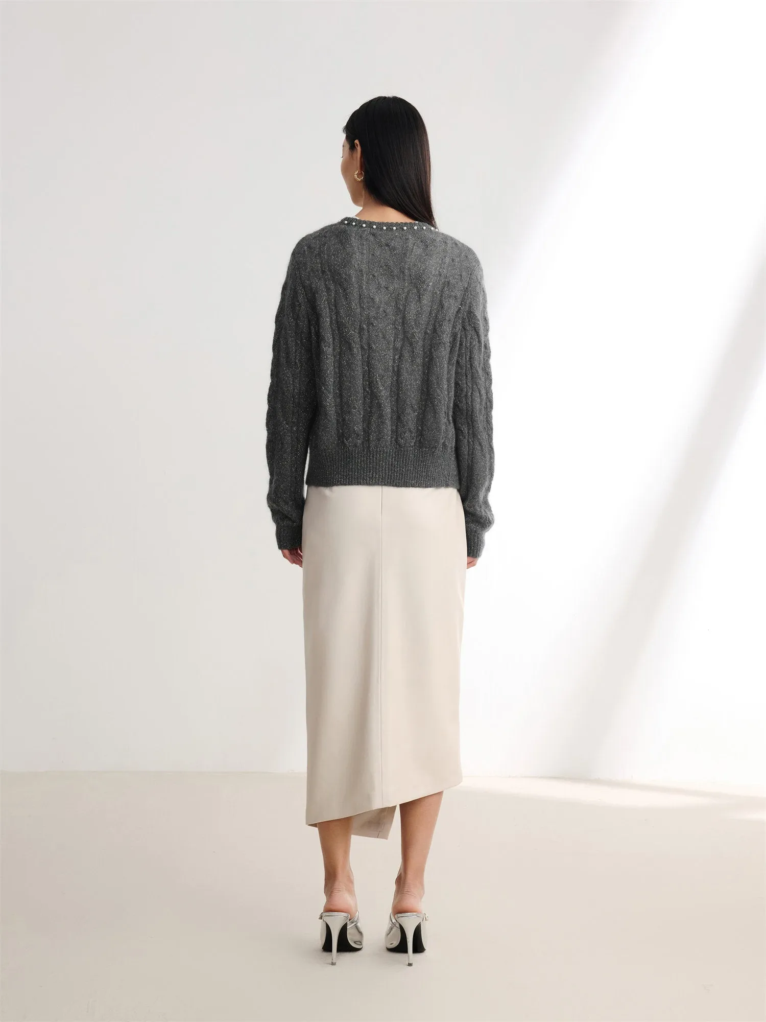 EP YAYING Mohair Knitted Cardigan