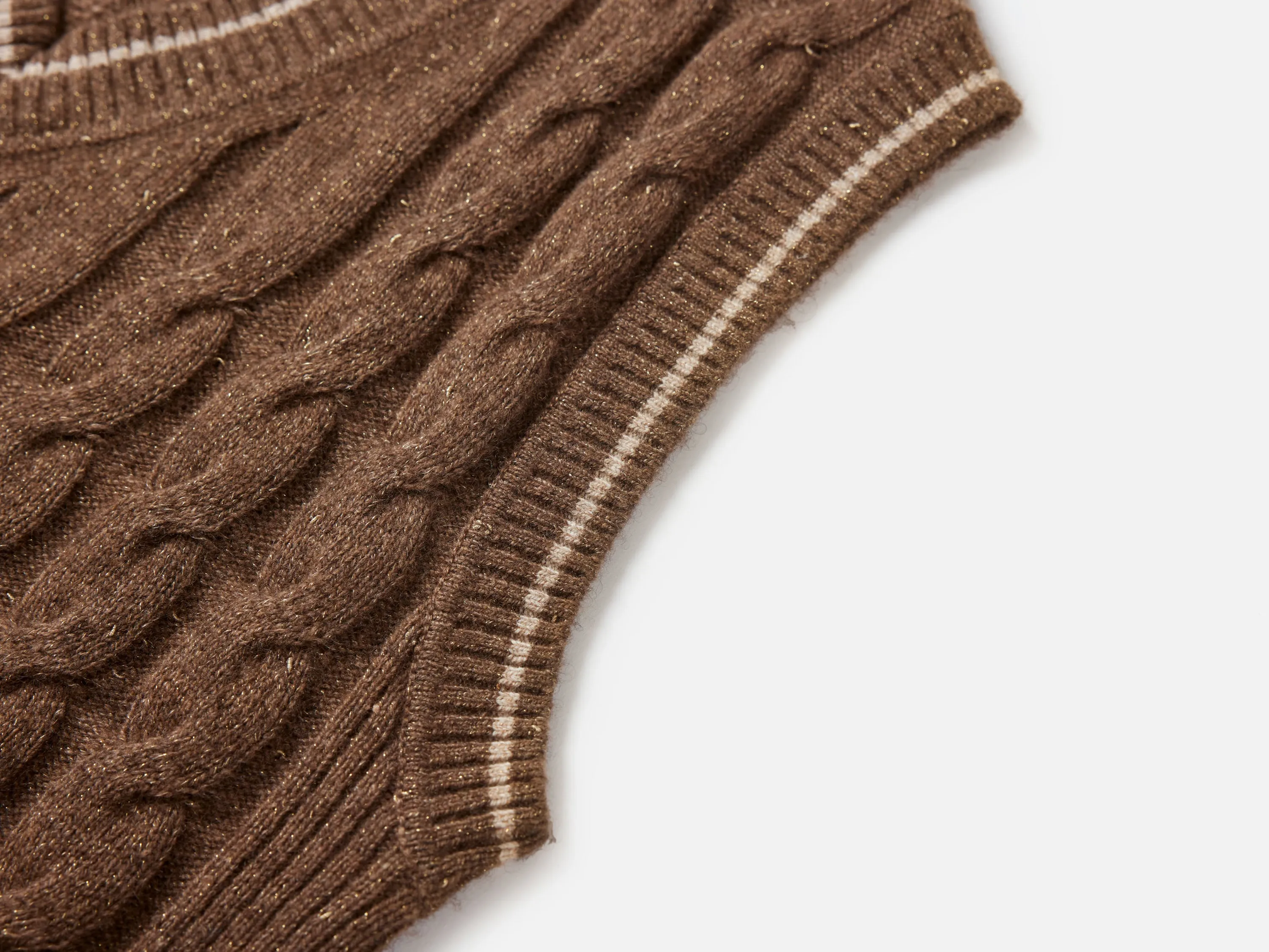 EP YAYING Texture Cable-knit Sweater Vest