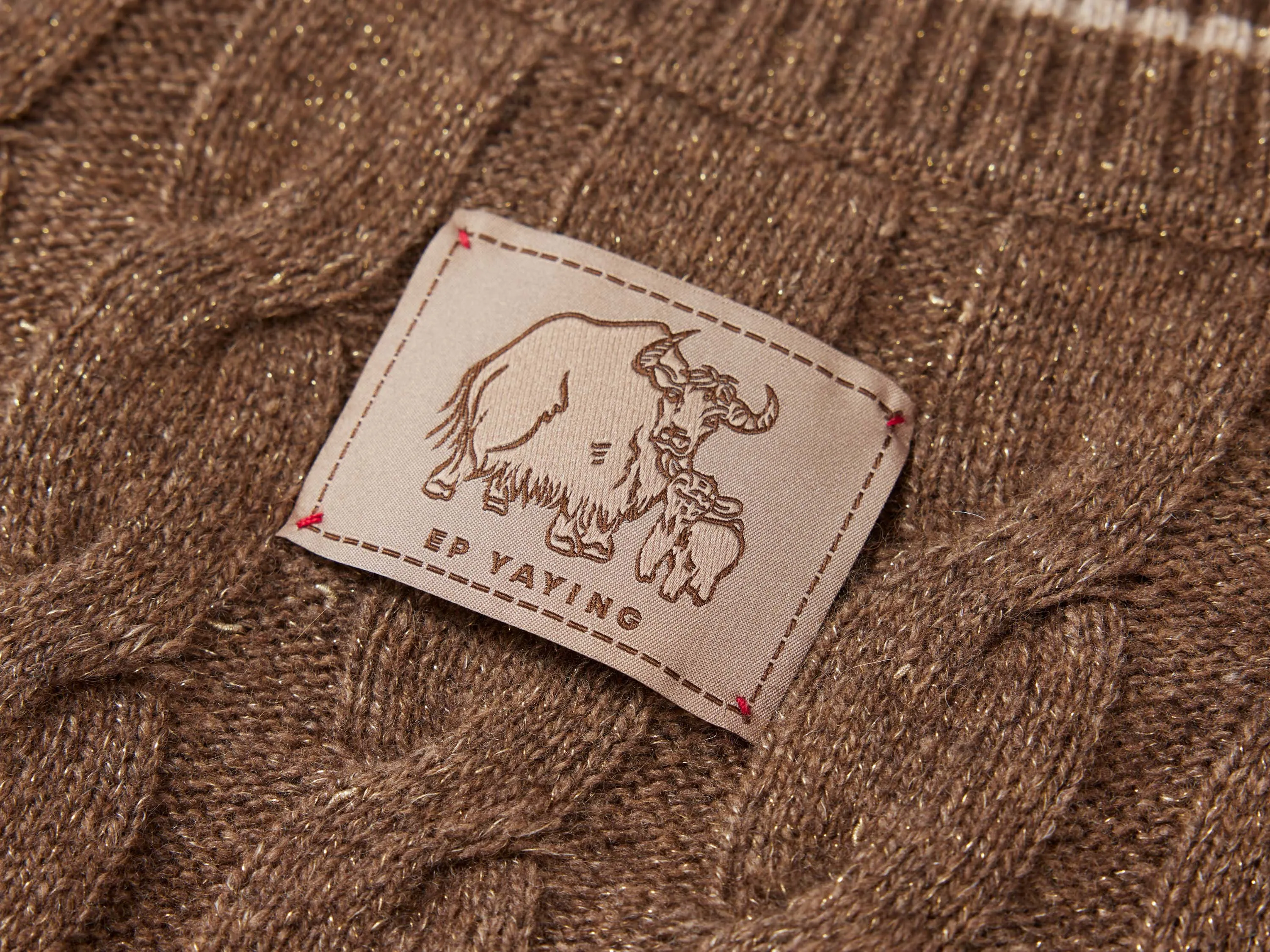 EP YAYING Texture Cable-knit Sweater Vest