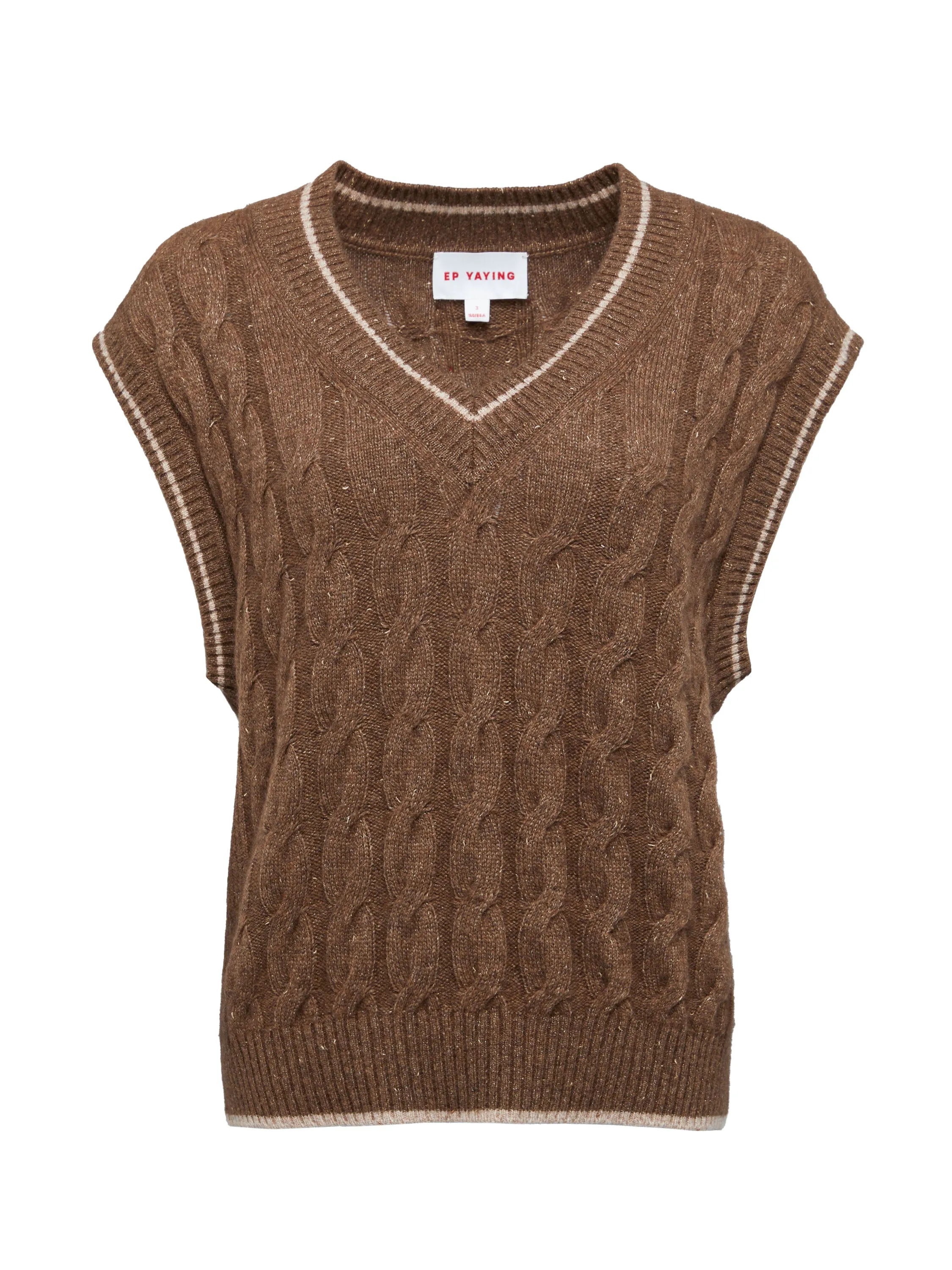 EP YAYING Texture Cable-knit Sweater Vest