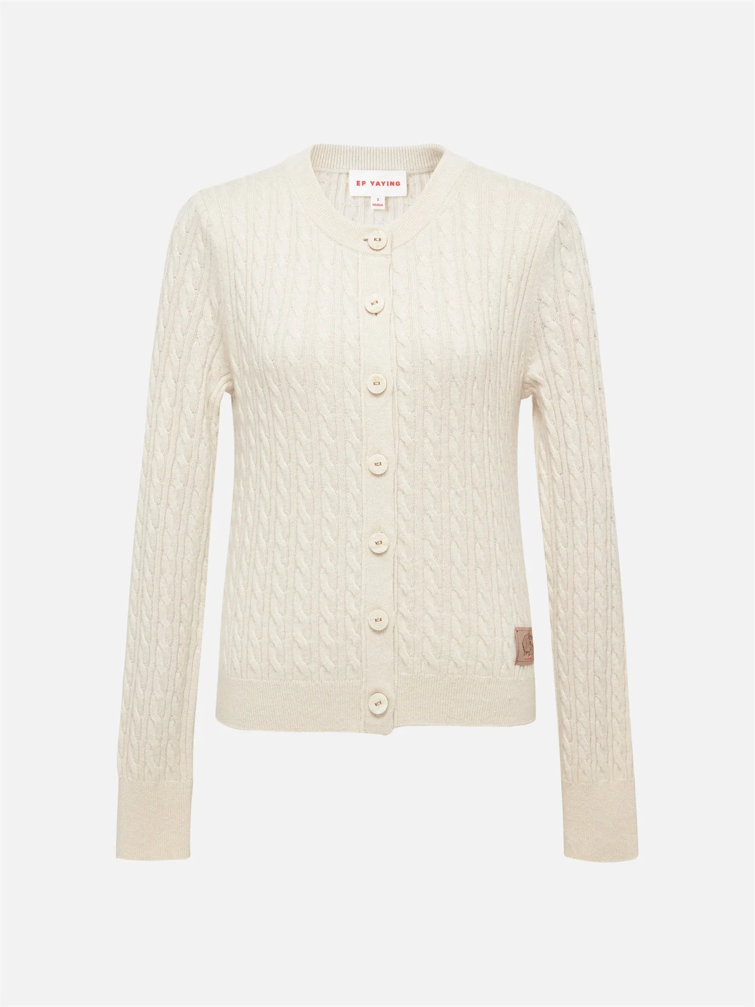 EP YAYING Yak Wool Cable Knit Sweater