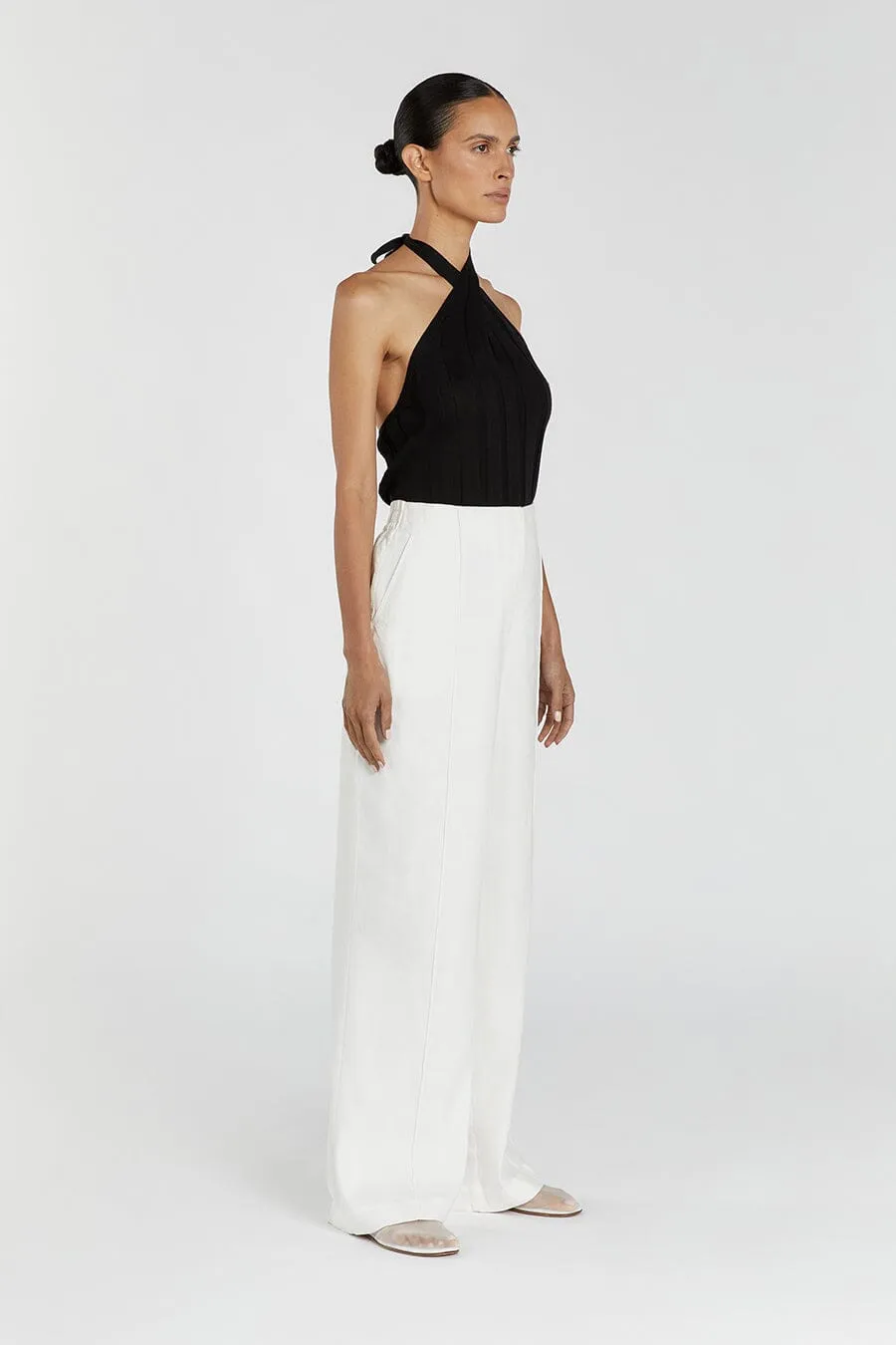 EVERLY BLACK TWIST KNIT TOP