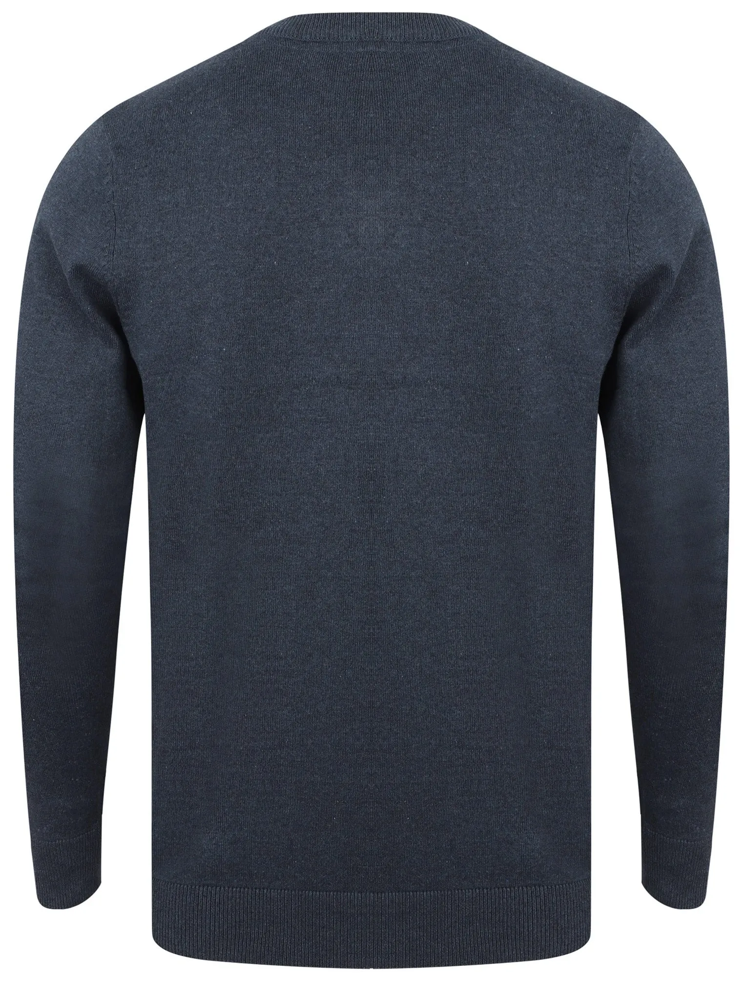 Expanse Cotton V Neck Jumper In Dark Denim Marl - Tokyo Laundry