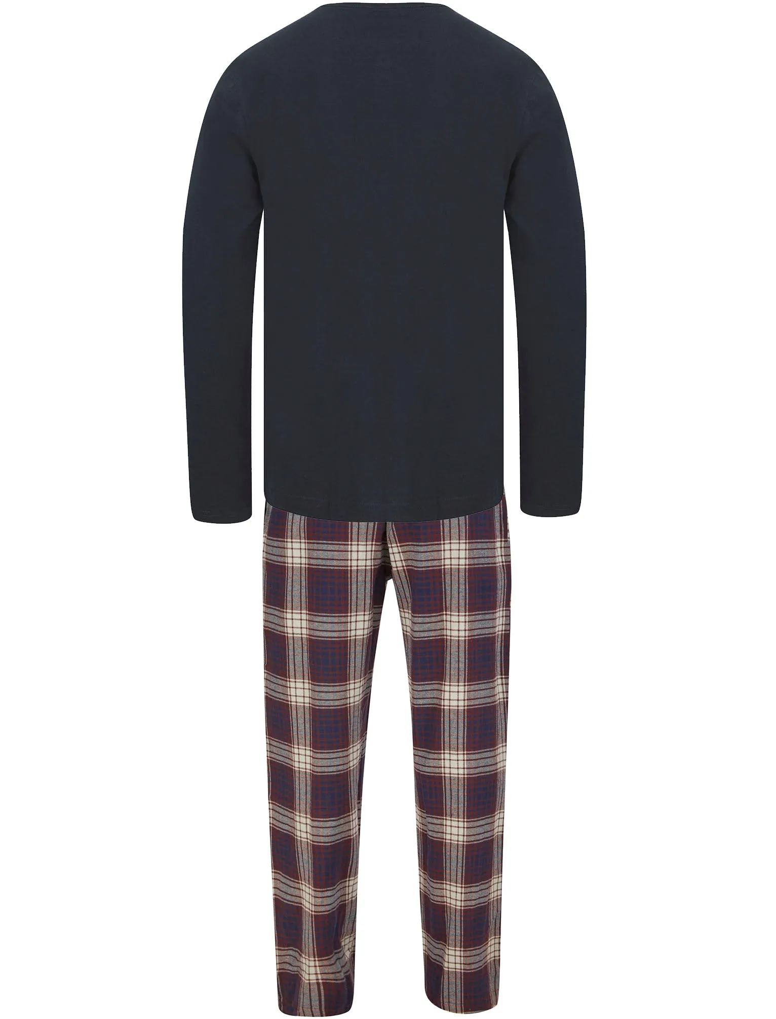 Field 2pc Long Sleeve Cotton Checked Lounge Set in Sky Captain Navy - Tokyo Laundry