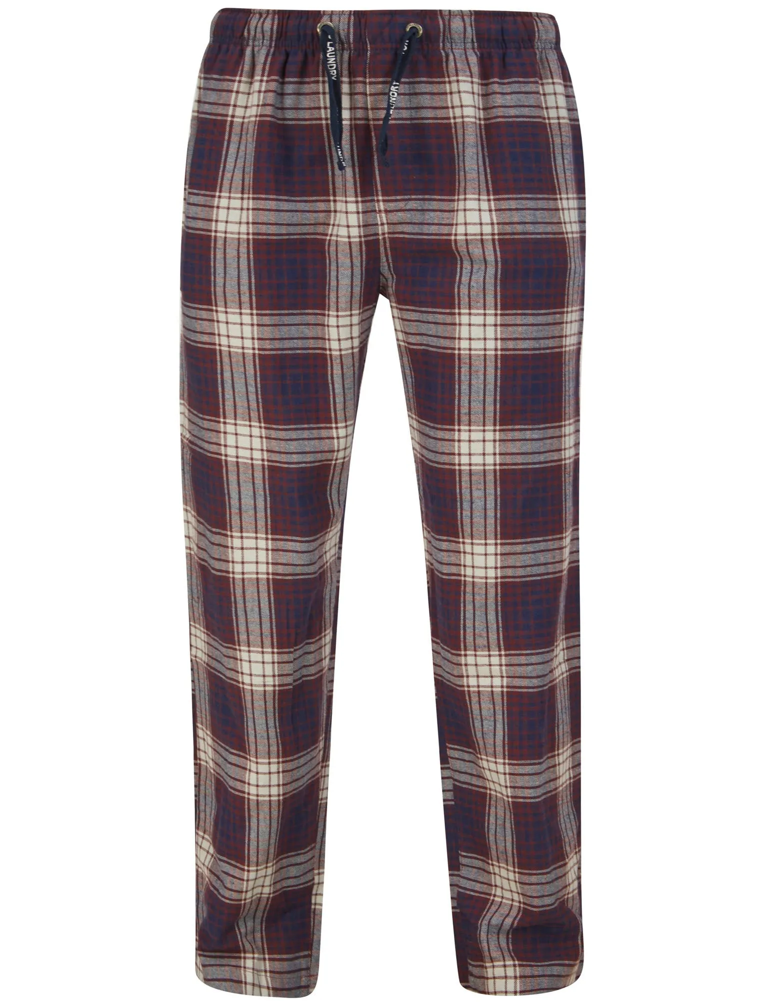 Field 2pc Long Sleeve Cotton Checked Lounge Set in Sky Captain Navy - Tokyo Laundry