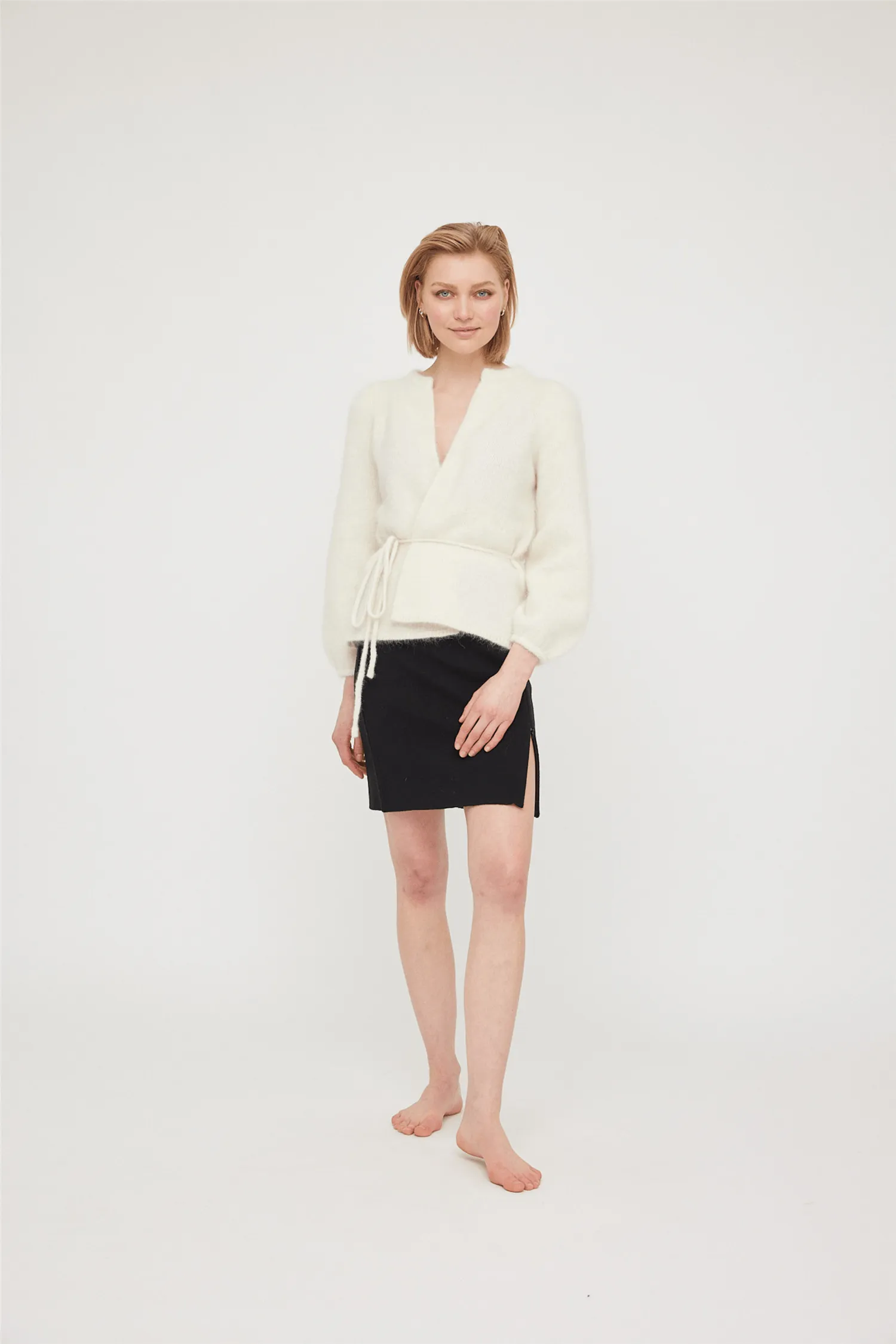 Fredrikke chunky cardigan White