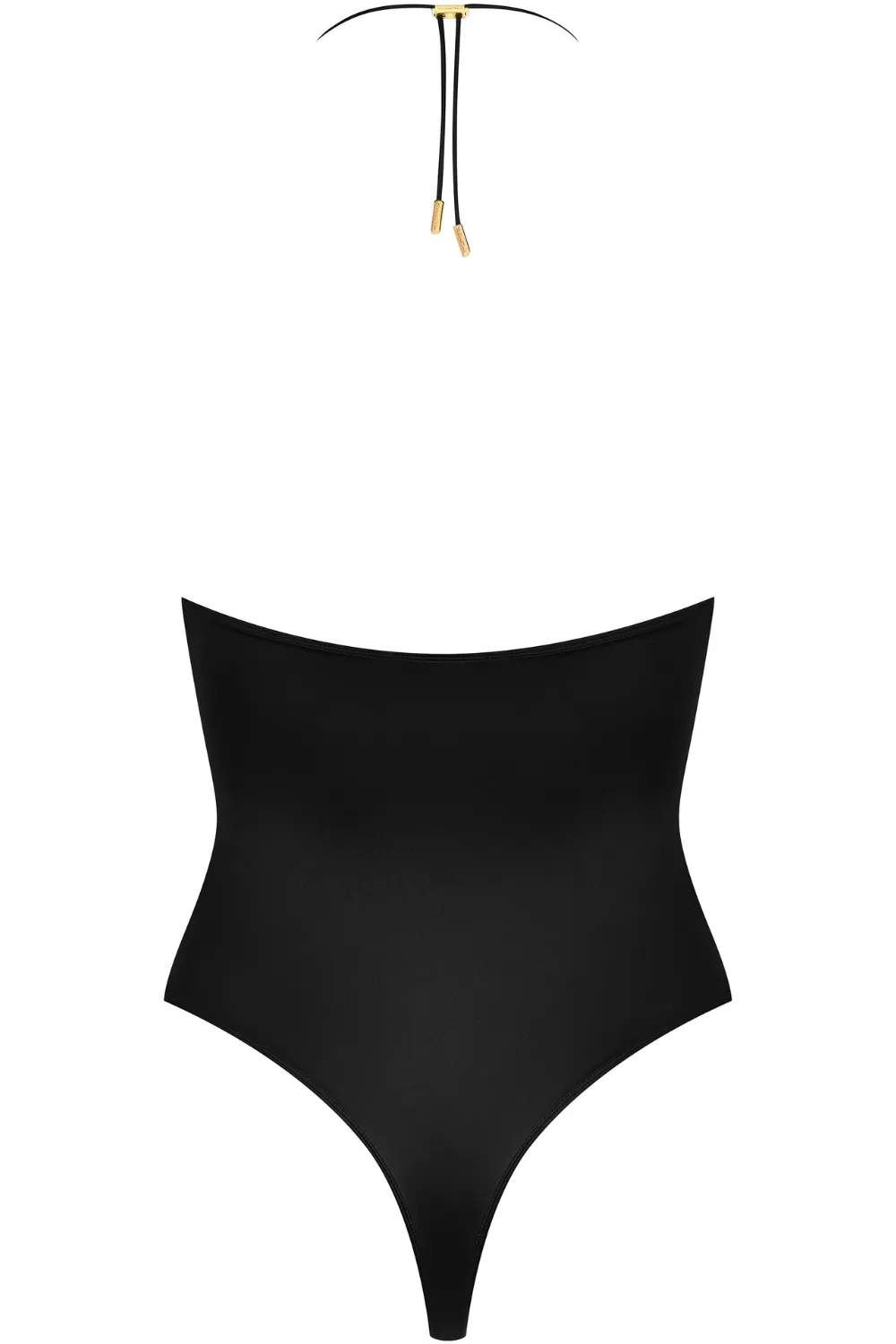 French Kiss Bandeau Thong Bodysuit Black