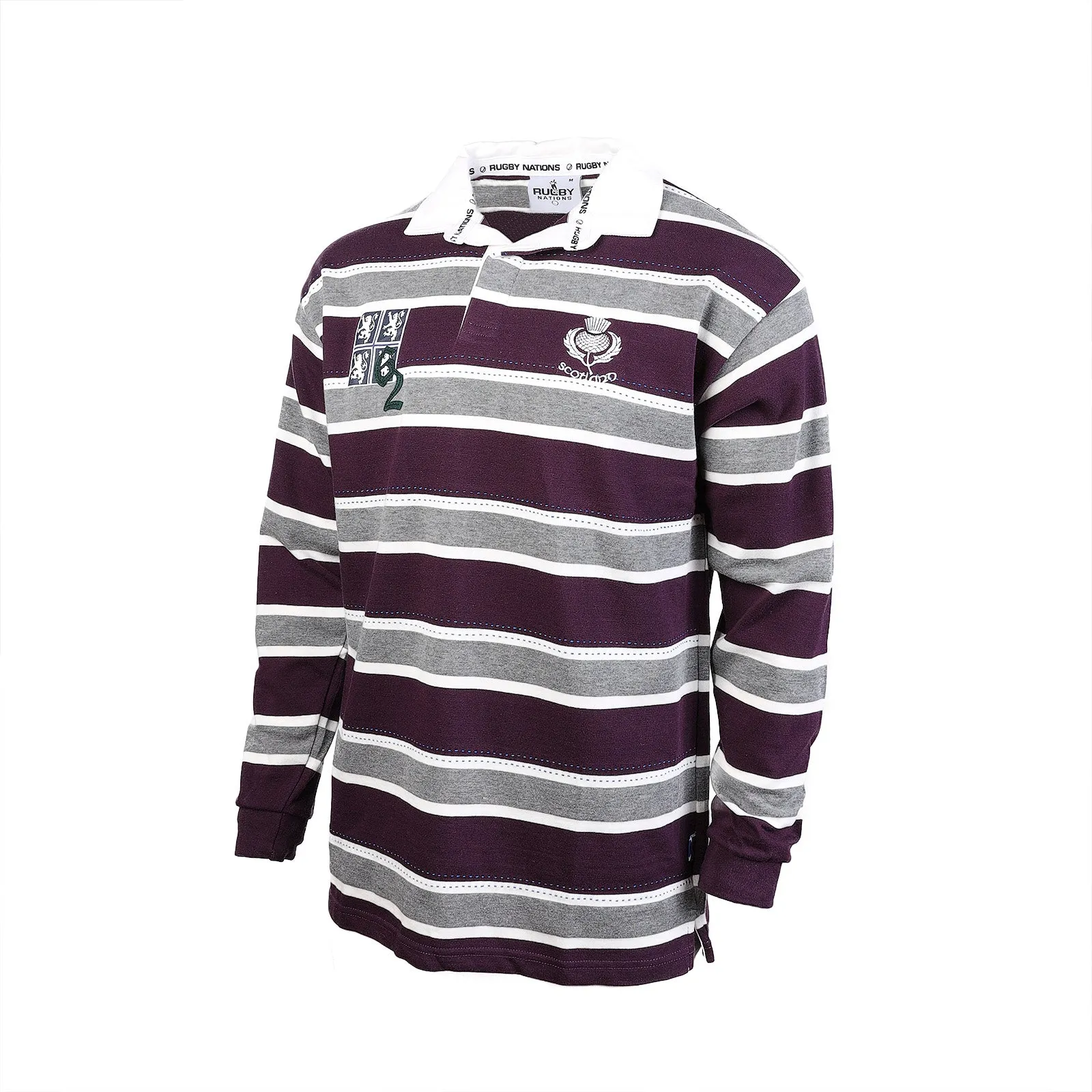 Gents Long Sleeve Edinburgh Rugby Shirt Purple/Grey