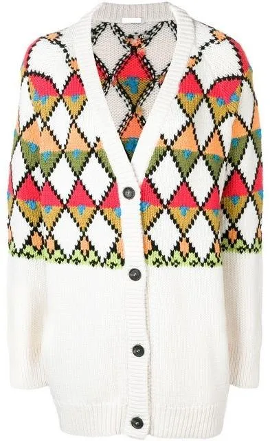 Geometric Intarsia Cardigan