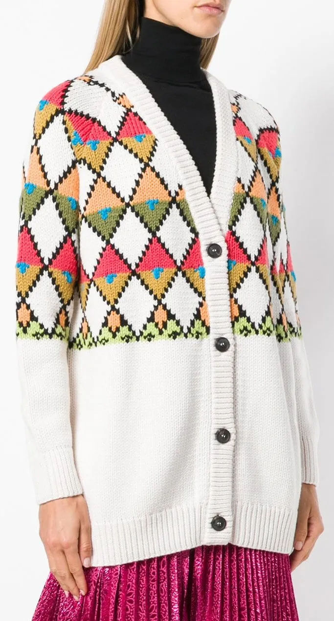 Geometric Intarsia Cardigan