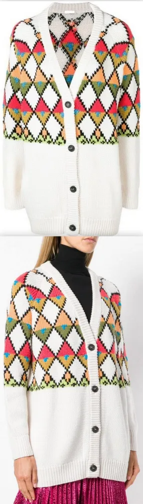 Geometric Intarsia Cardigan