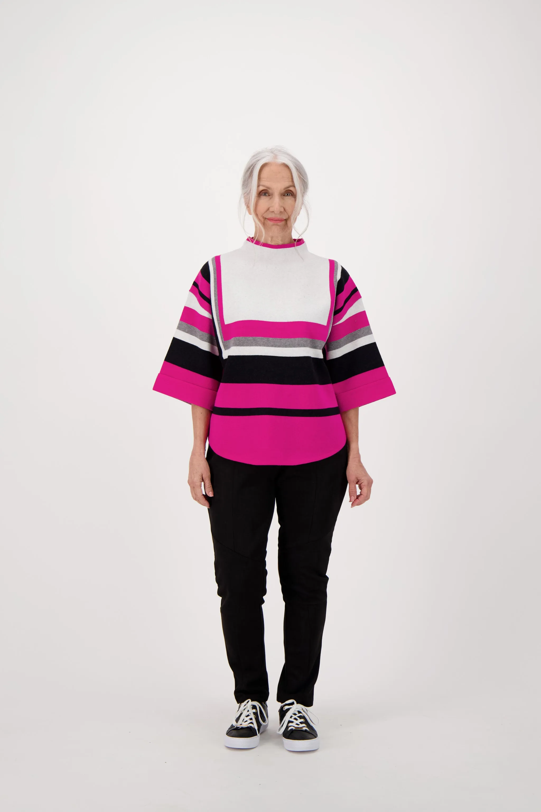 Geometric Stripe Knit Top