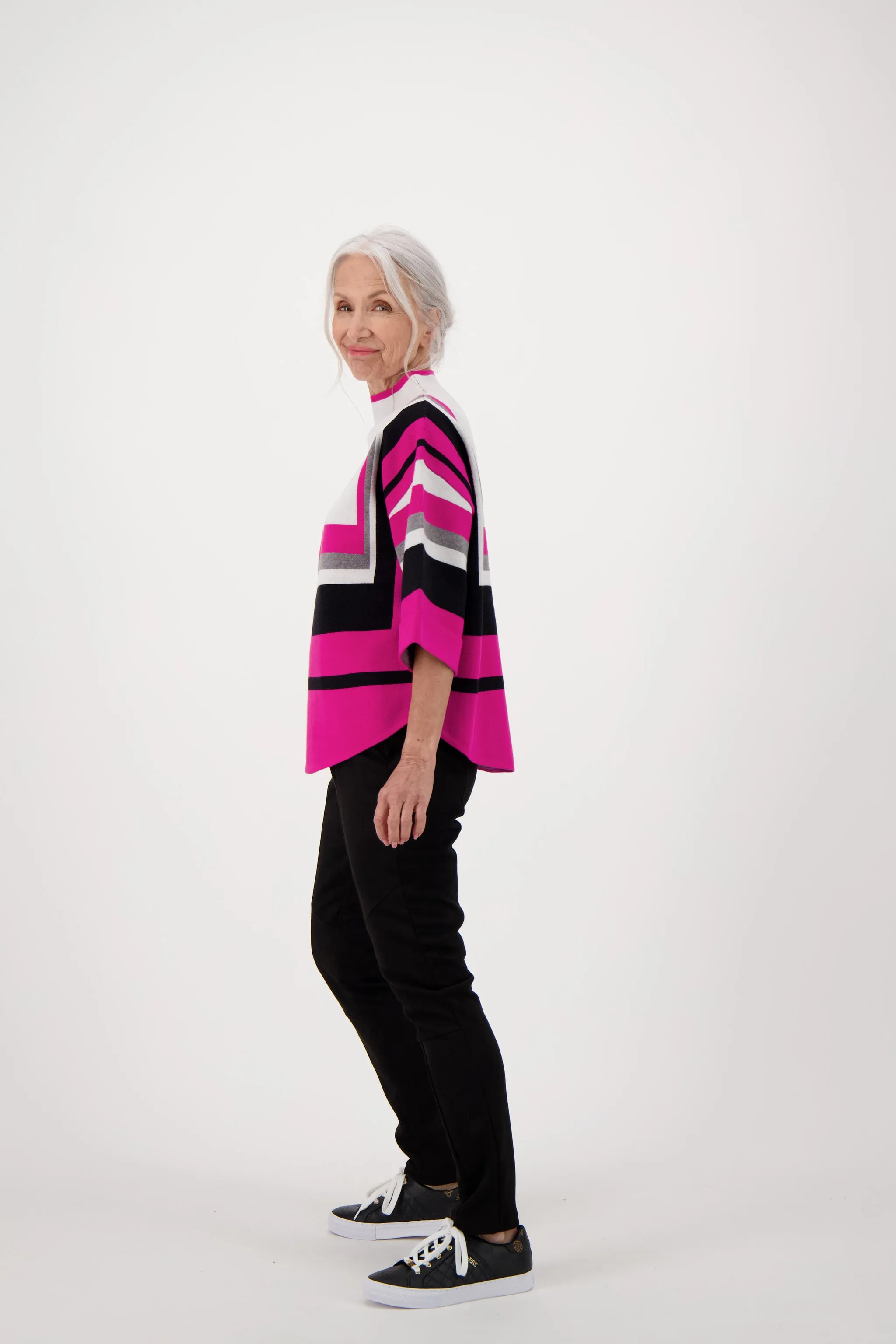 Geometric Stripe Knit Top