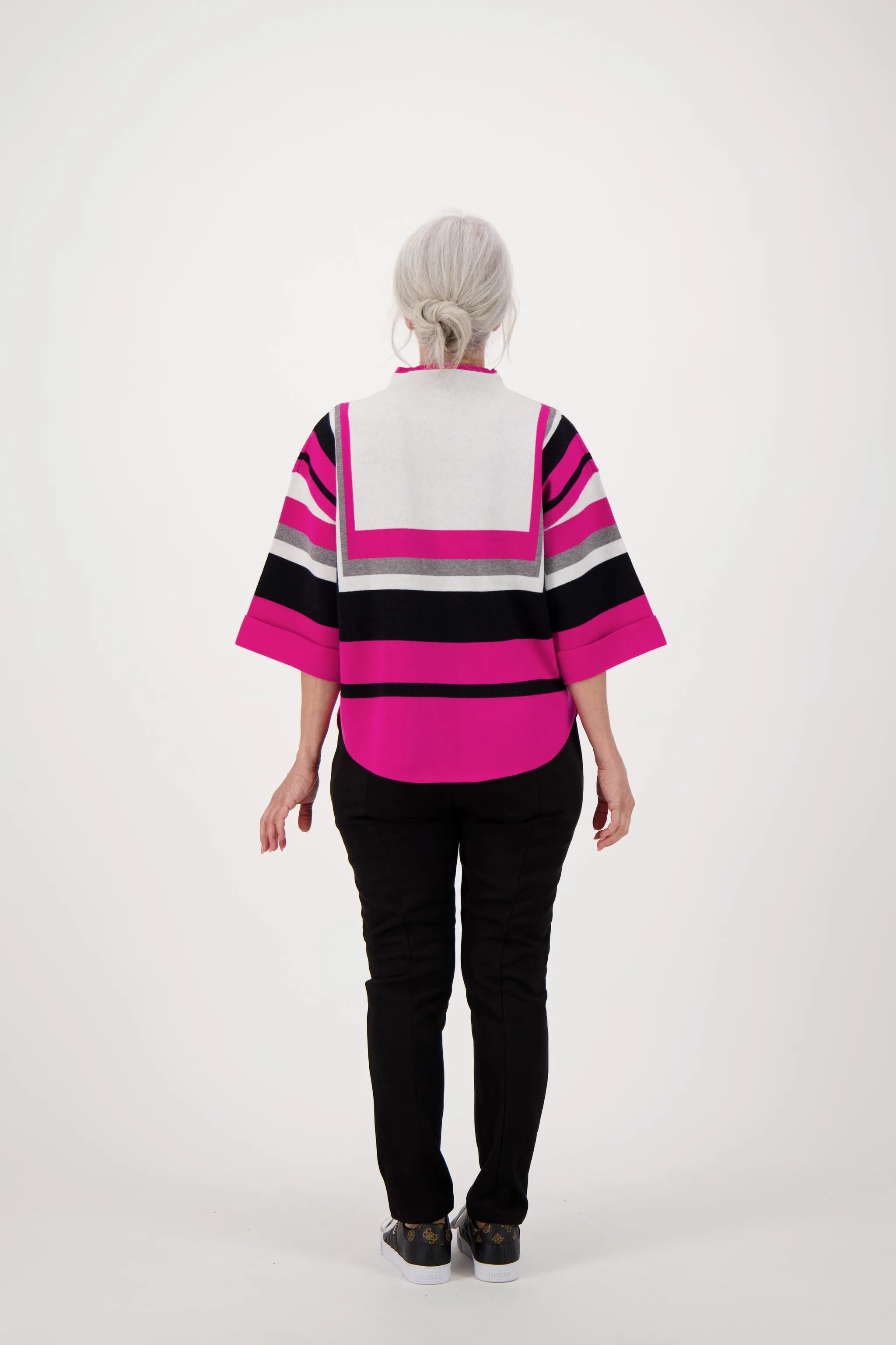Geometric Stripe Knit Top