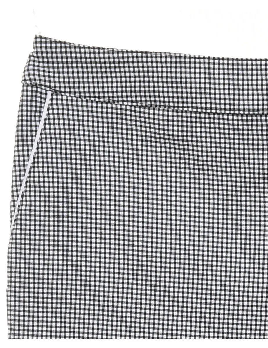 Gingham Pattern Black & White Trousers - W38 L31