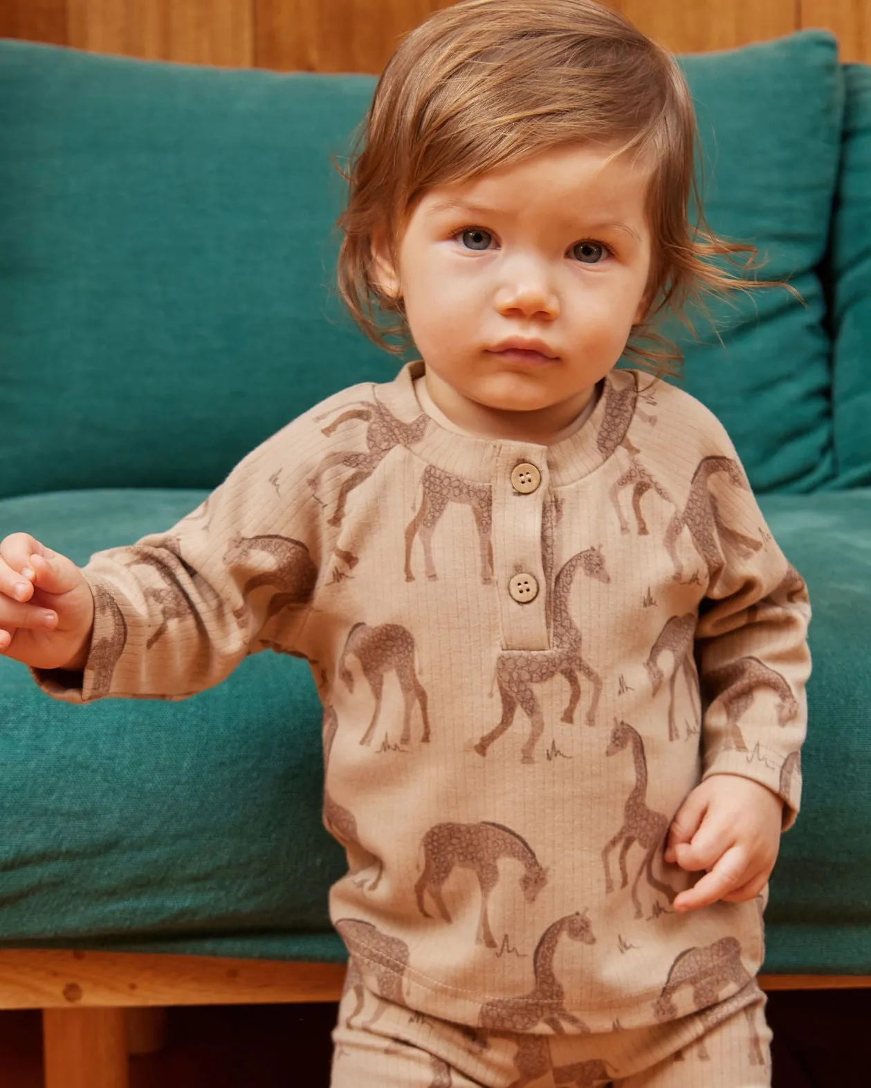 Giraffe Rib LS Top