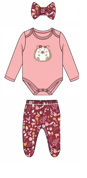 Girls 3 Piece Set-Pink Floral