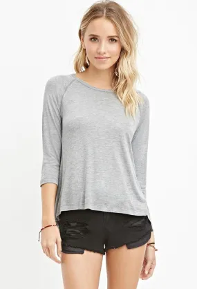 Grey Slub Knit Top