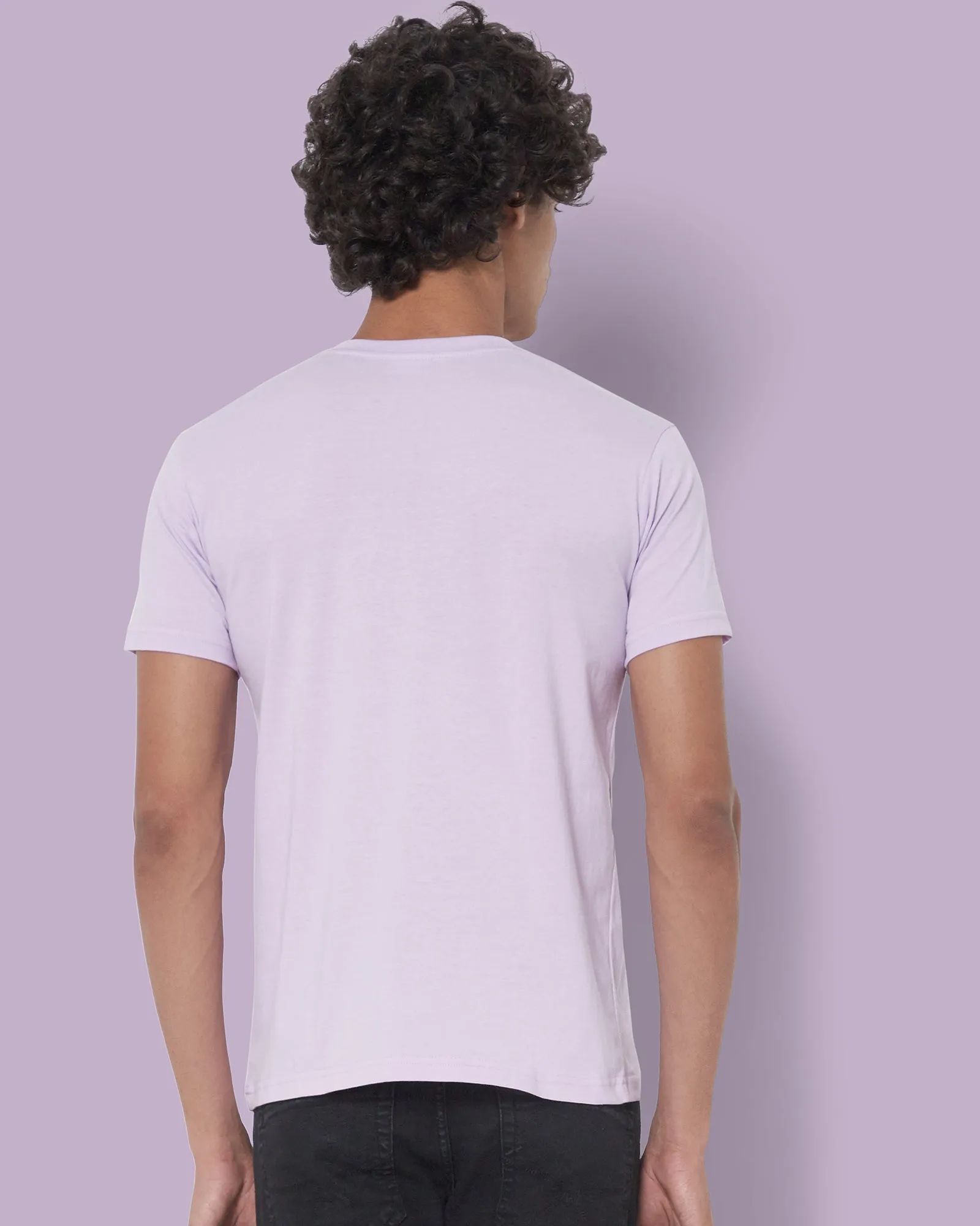 Half Sleeves Henley: Mauve Purple