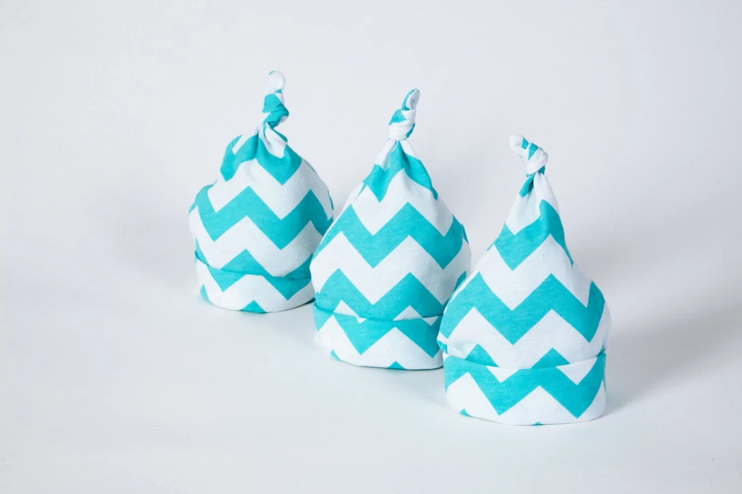 Hat Baby Infant Chevron Green White Cotton Knot Hat