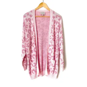 Hayden Pink Animal Print Open Cardigan- Size S/M