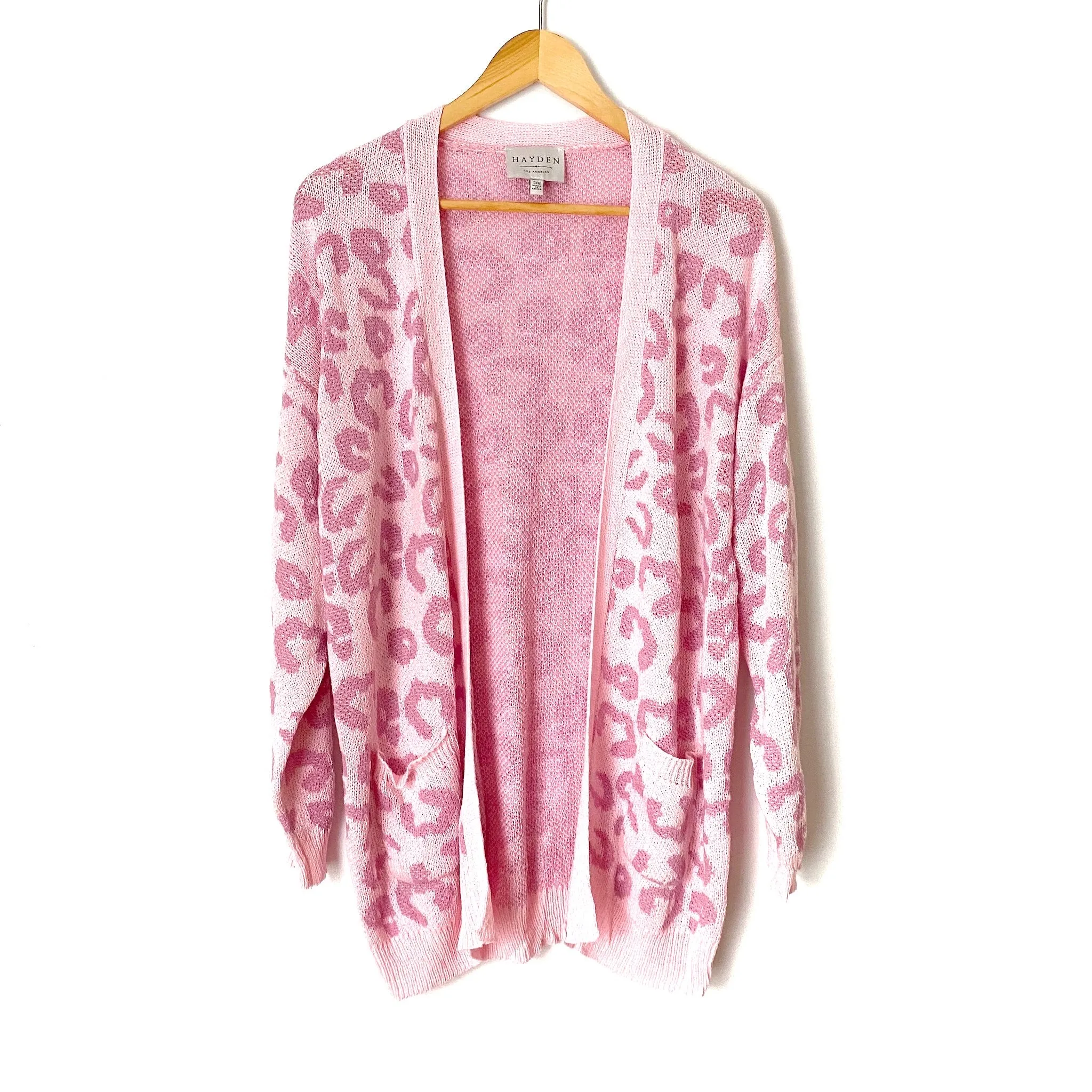 Hayden Pink Animal Print Open Cardigan- Size S/M