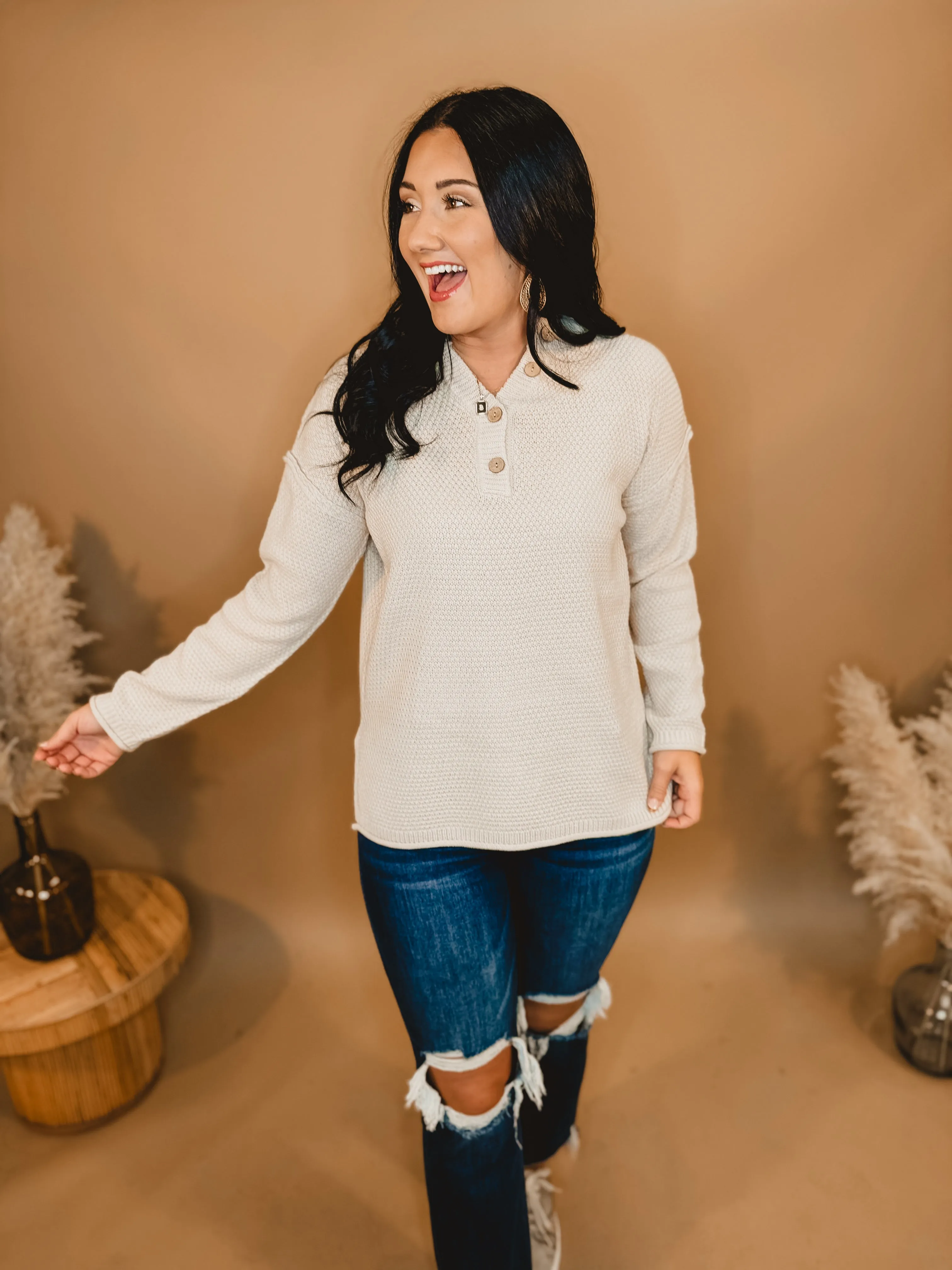 Here Together Basic Sweater - Sand Beige