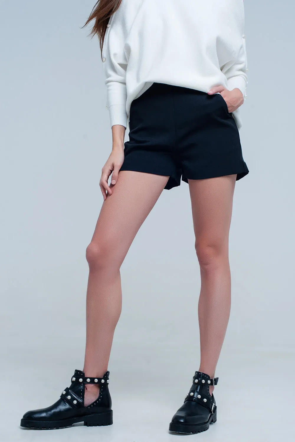 High waist black shorts