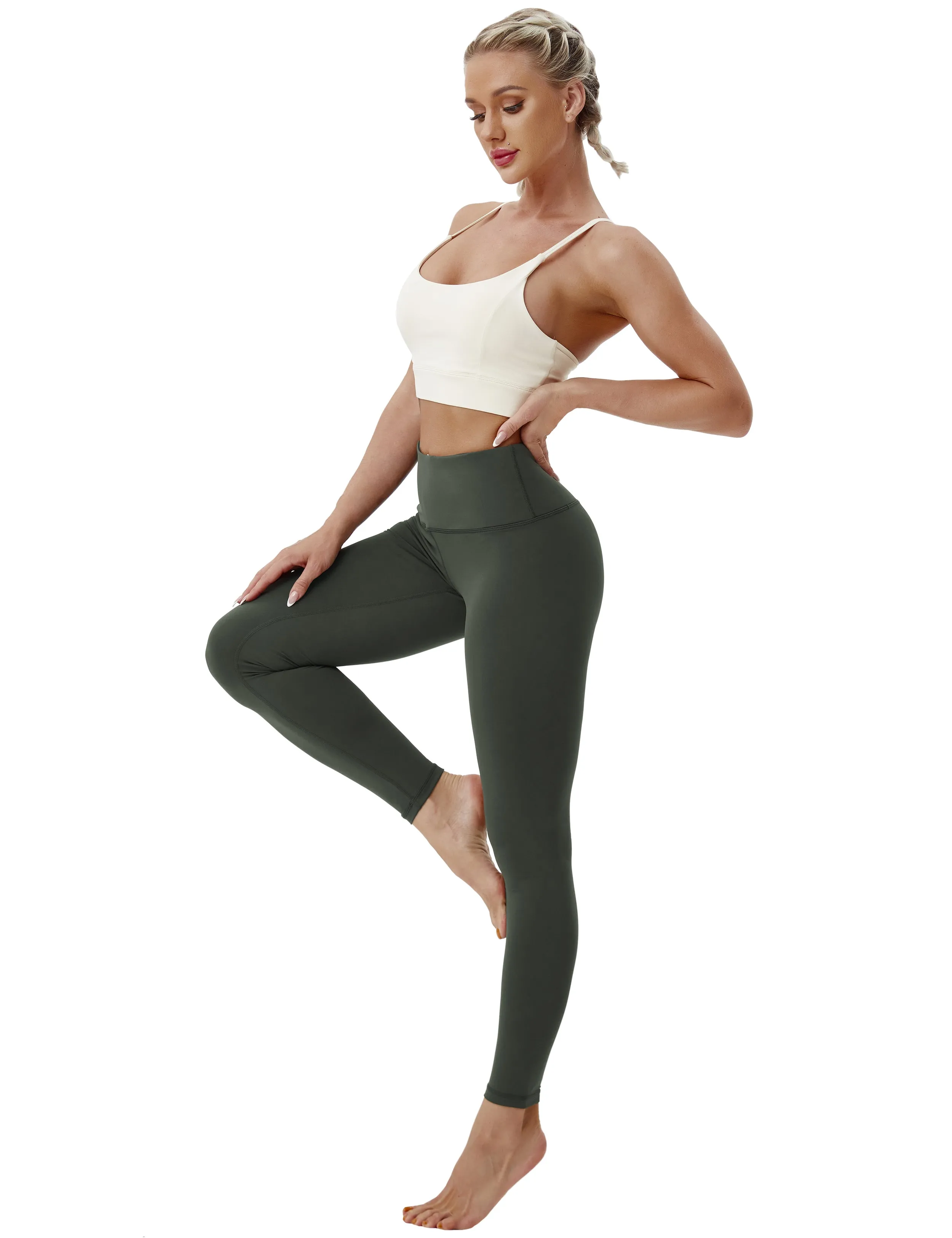 High Waist Golf Pants olivegray_Golf