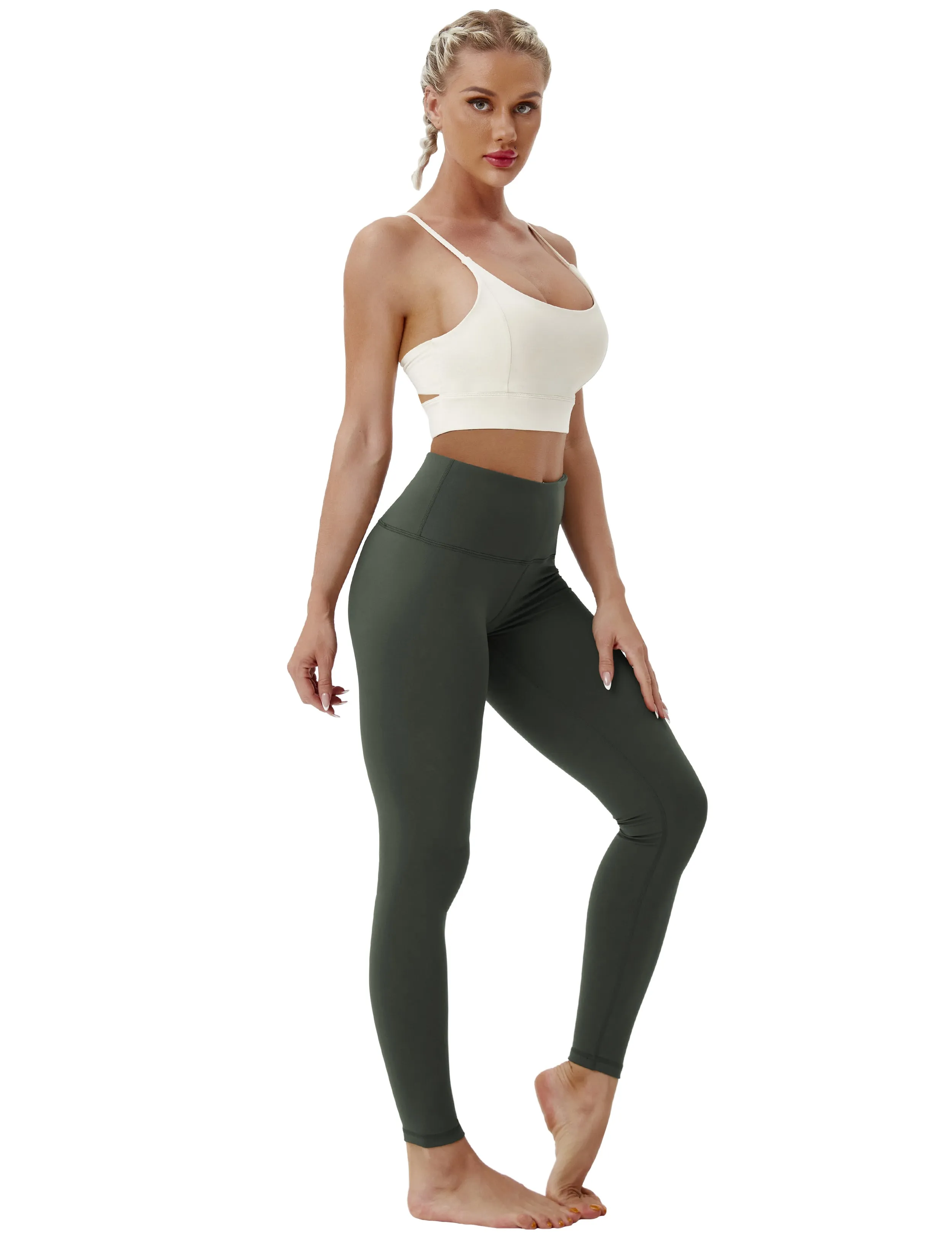 High Waist Golf Pants olivegray_Golf