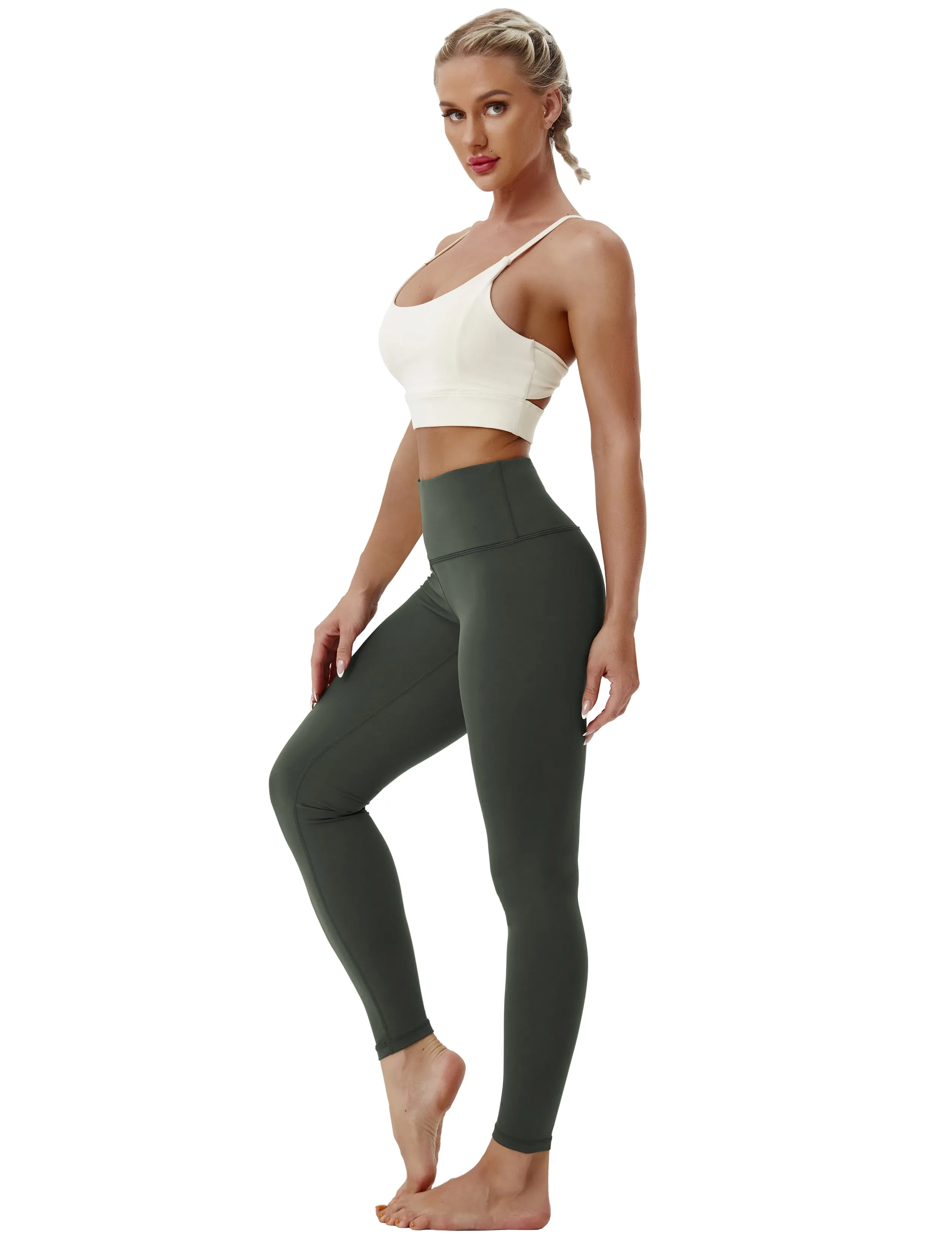 High Waist Golf Pants olivegray_Golf