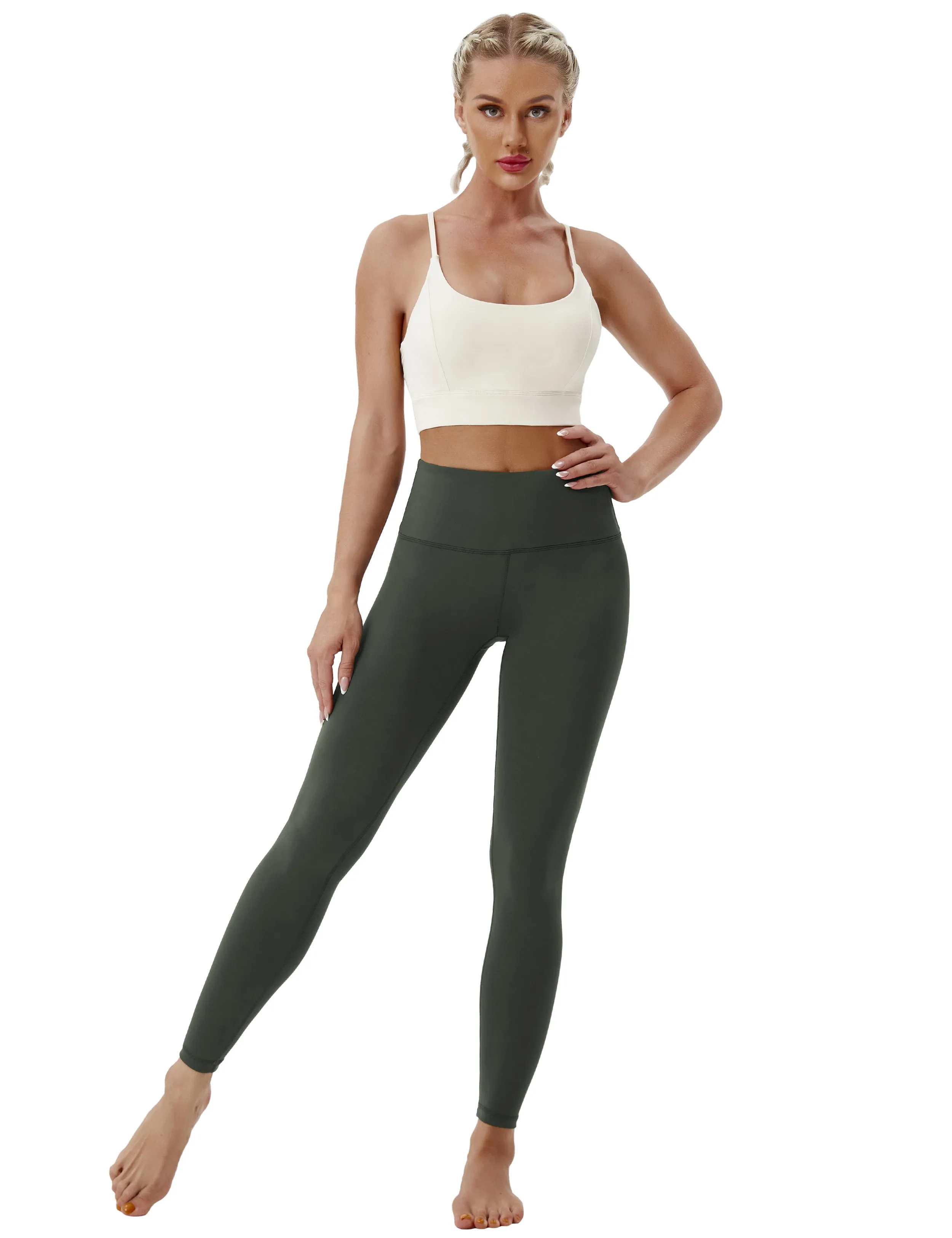 High Waist Golf Pants olivegray_Golf