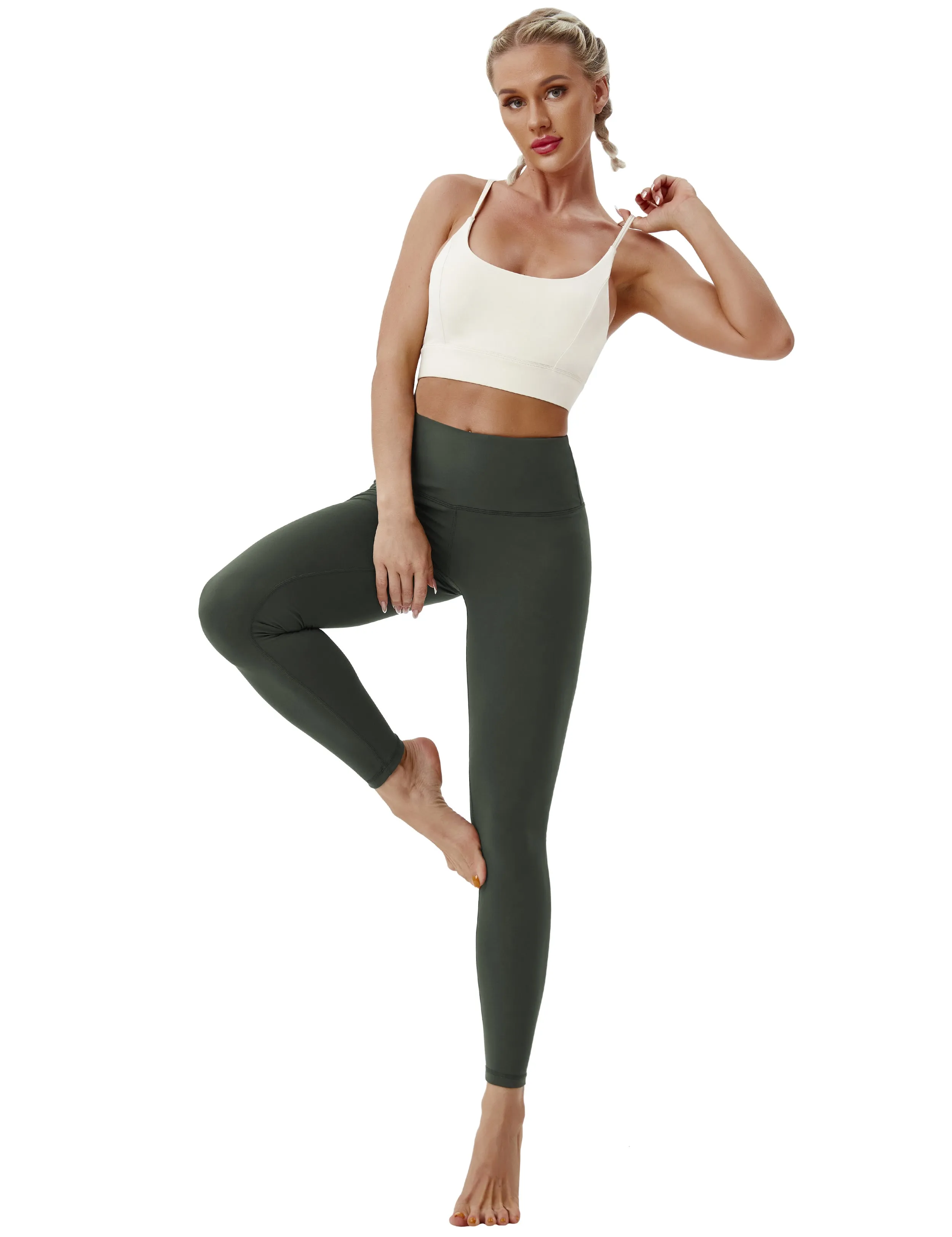 High Waist Golf Pants olivegray_Golf