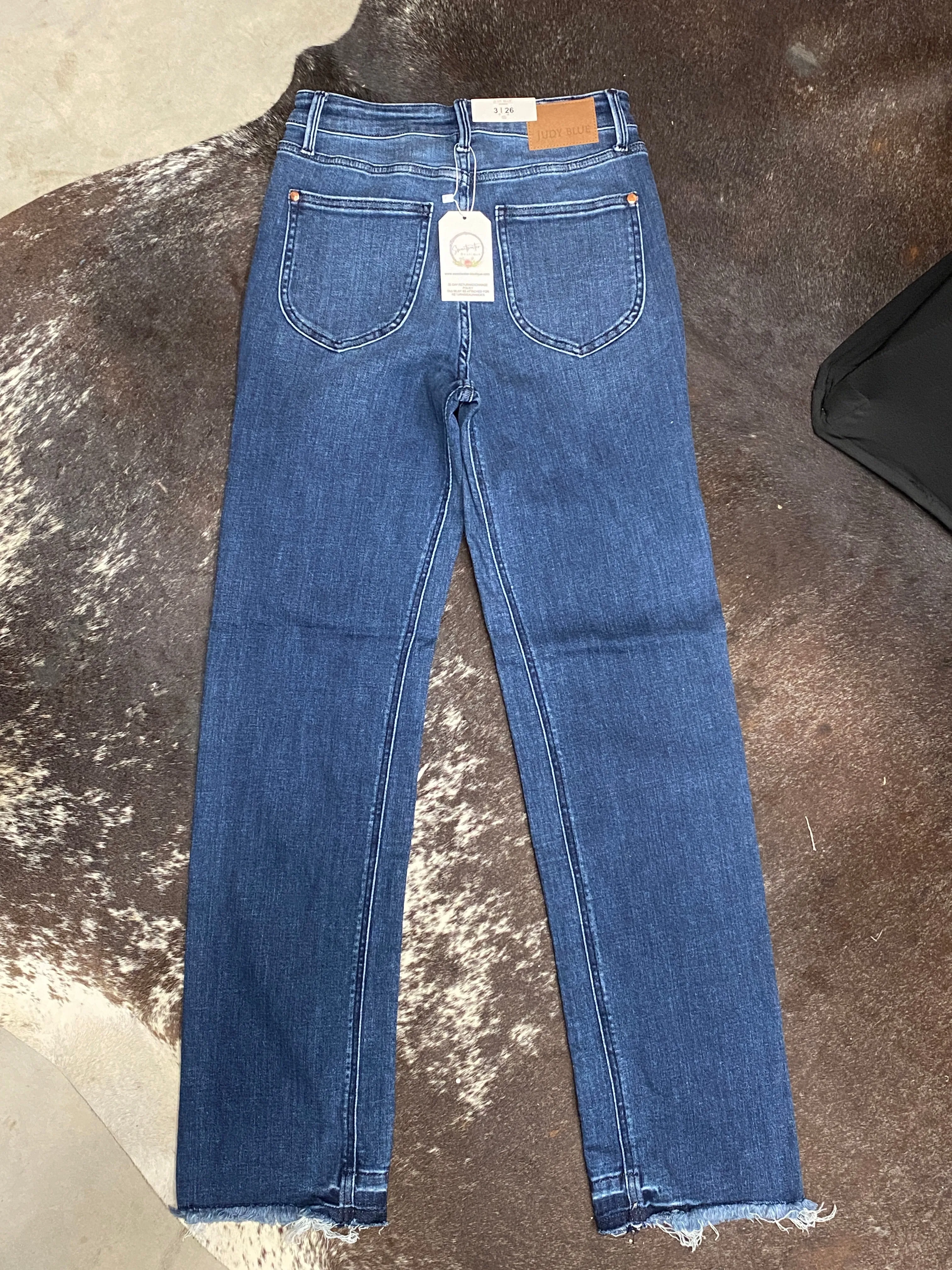 High-Waist Release Hem Straight