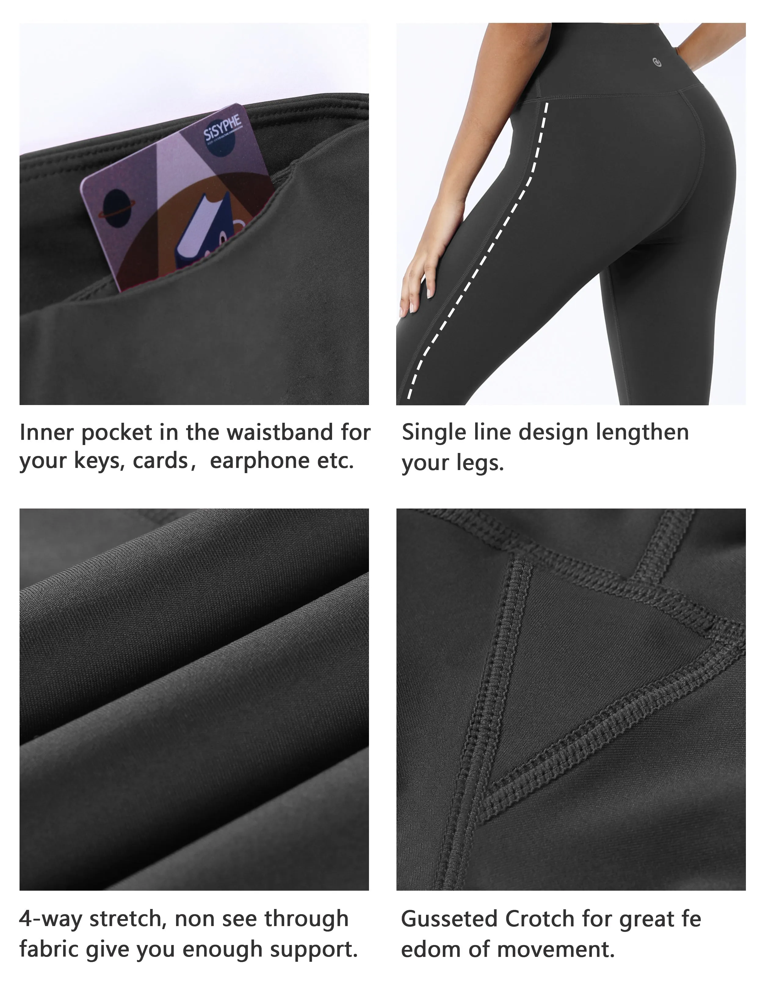 High Waist Side Line Biking Pants shadowcharcoal_Biking