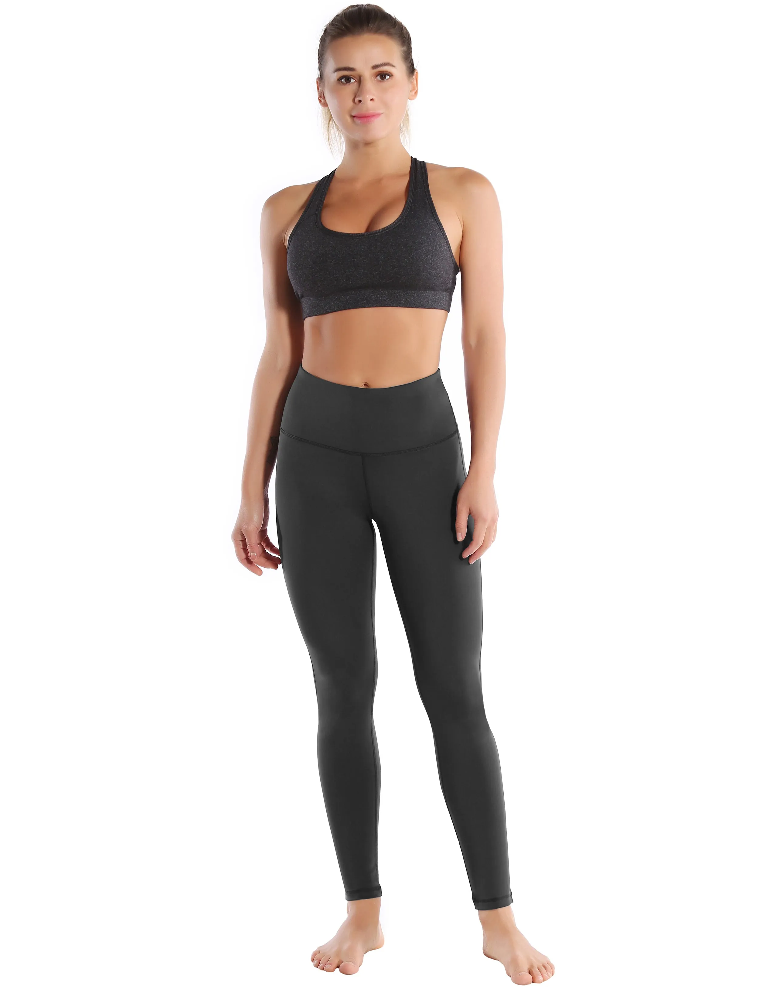 High Waist Side Line Biking Pants shadowcharcoal_Biking