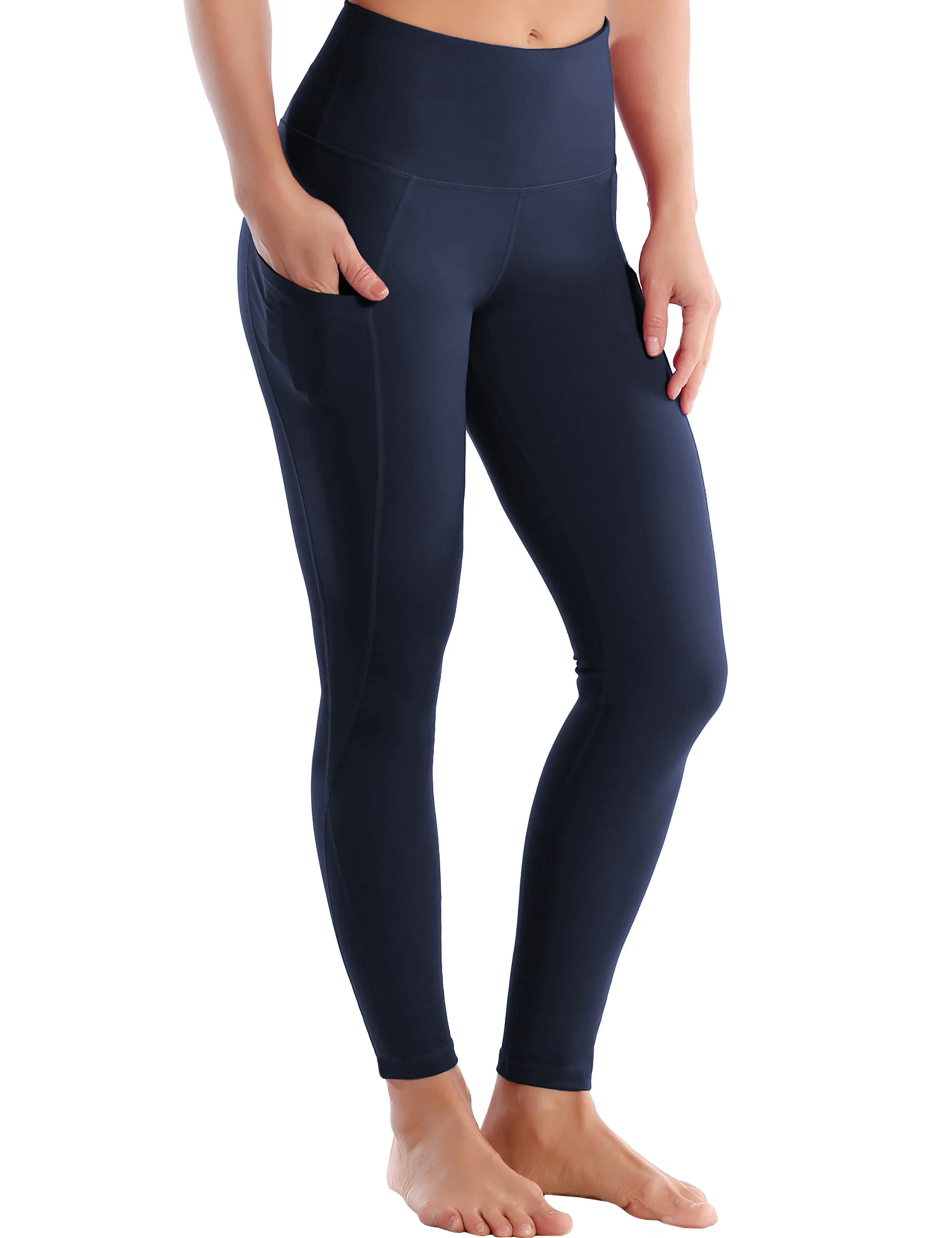 High Waist Side Pockets Golf Pants navyblue_Golf