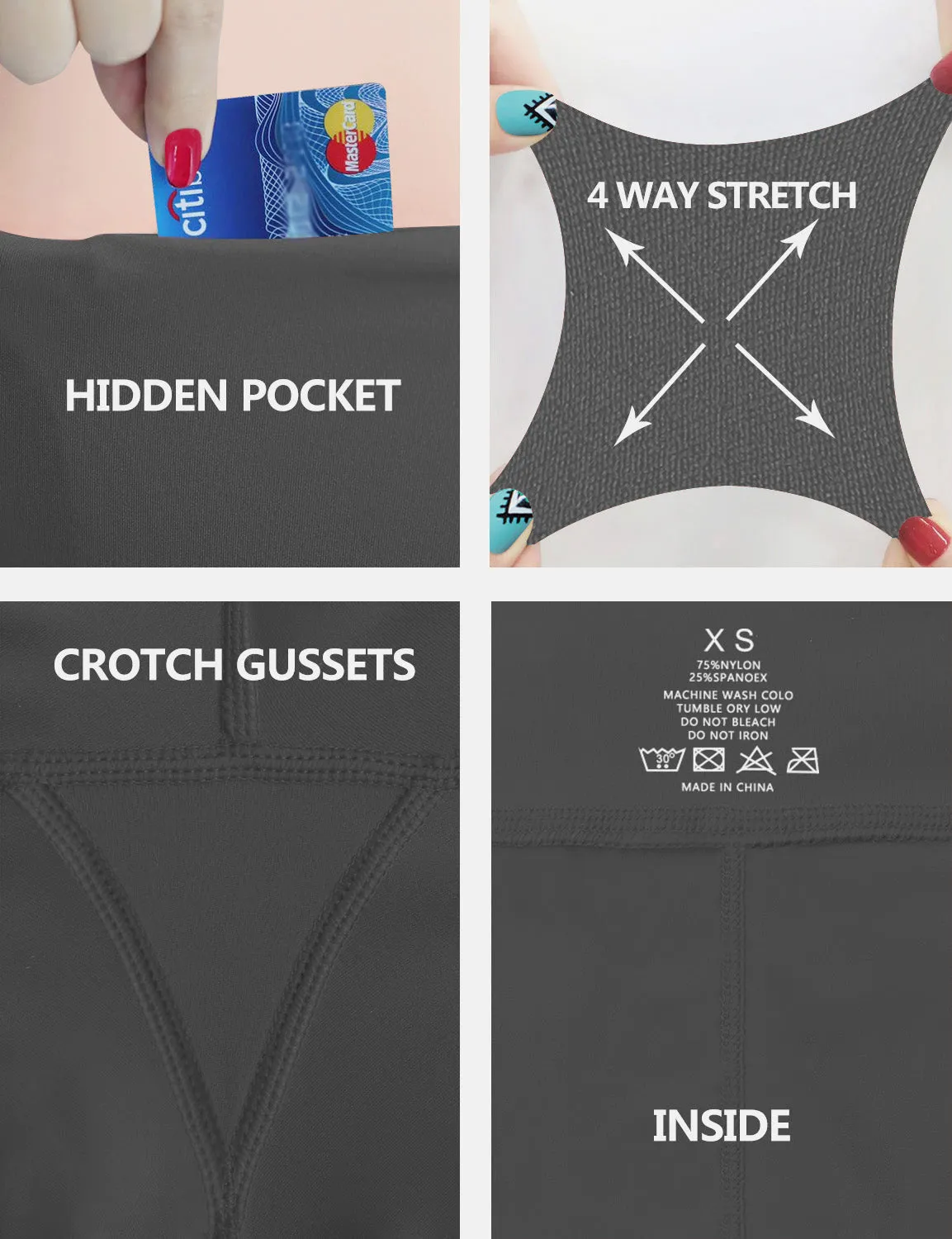 High Waist Side Pockets Gym Pants irongrey_Gym