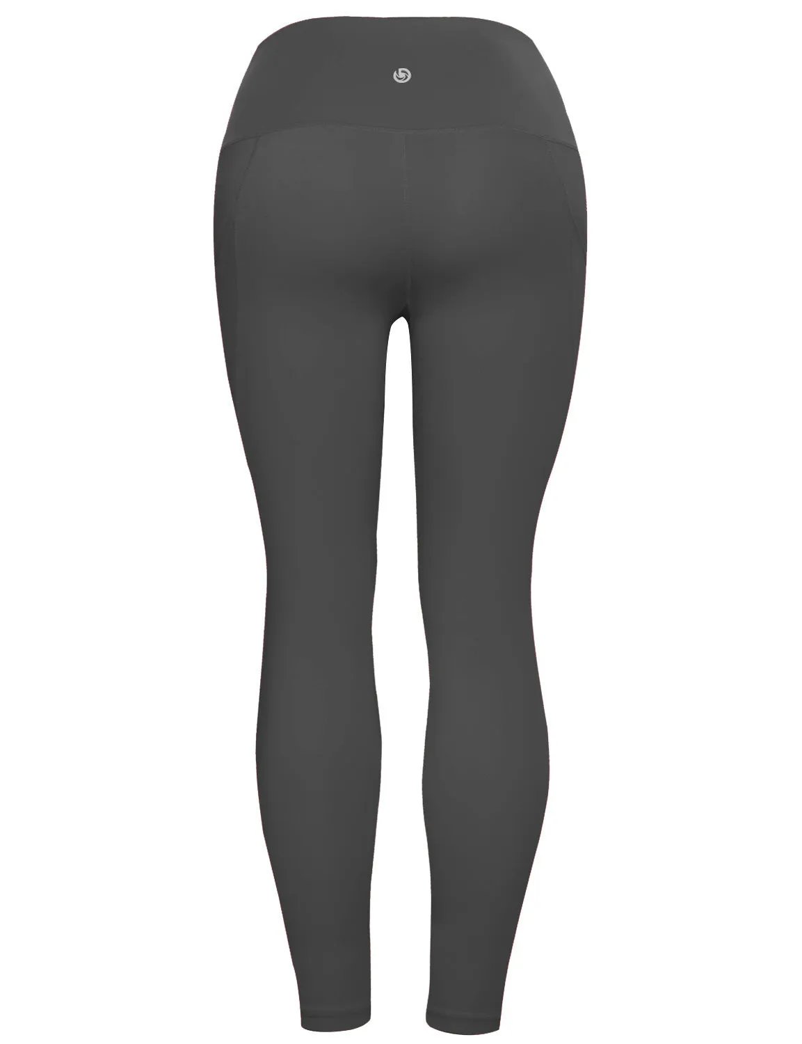 High Waist Side Pockets Gym Pants irongrey_Gym