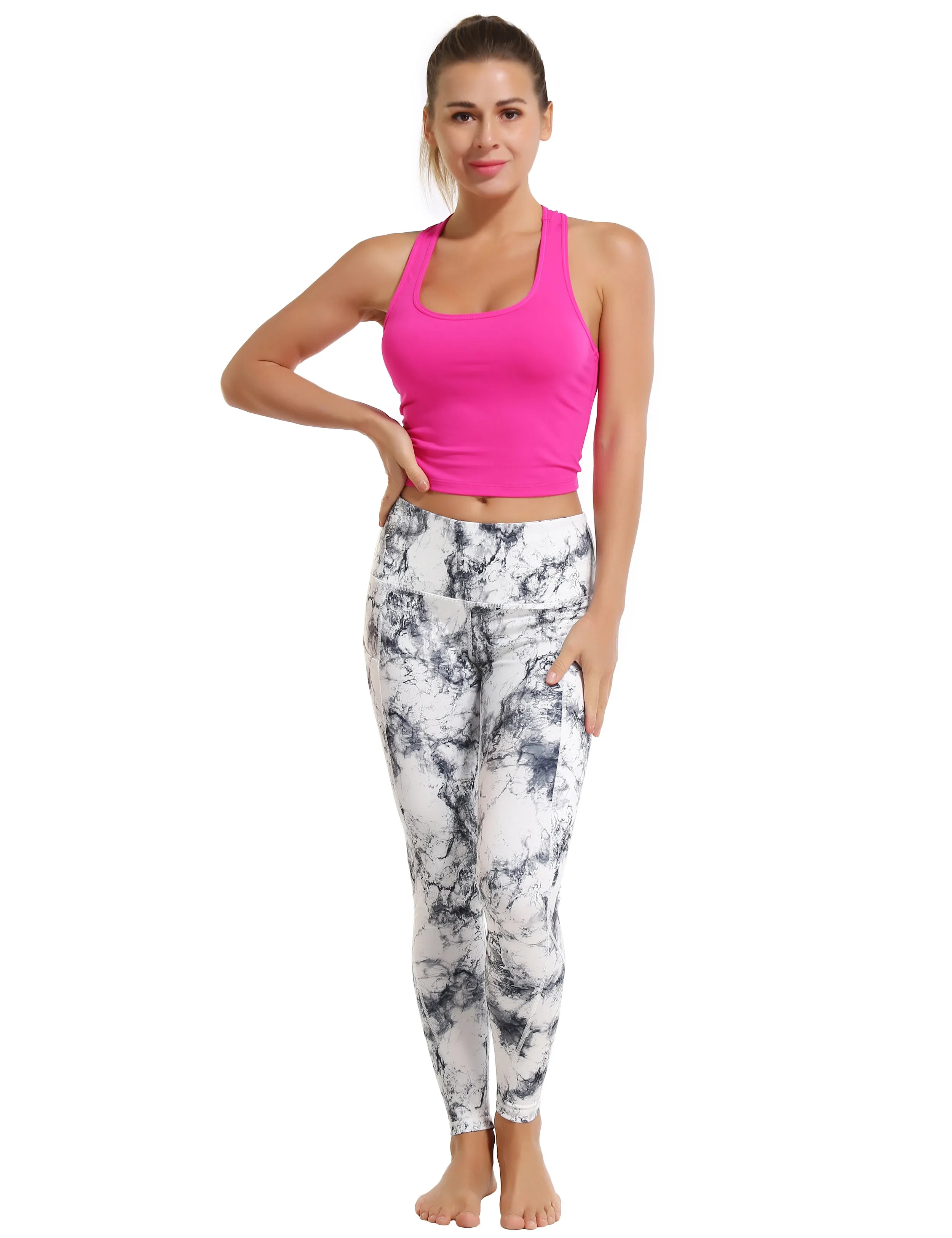 High Waist Side Pockets Jogging Pants arabescato_Jogging