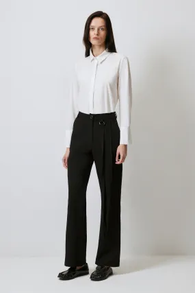 HIGH WAIST TROUSERS WITH METAL ACCESSORIES