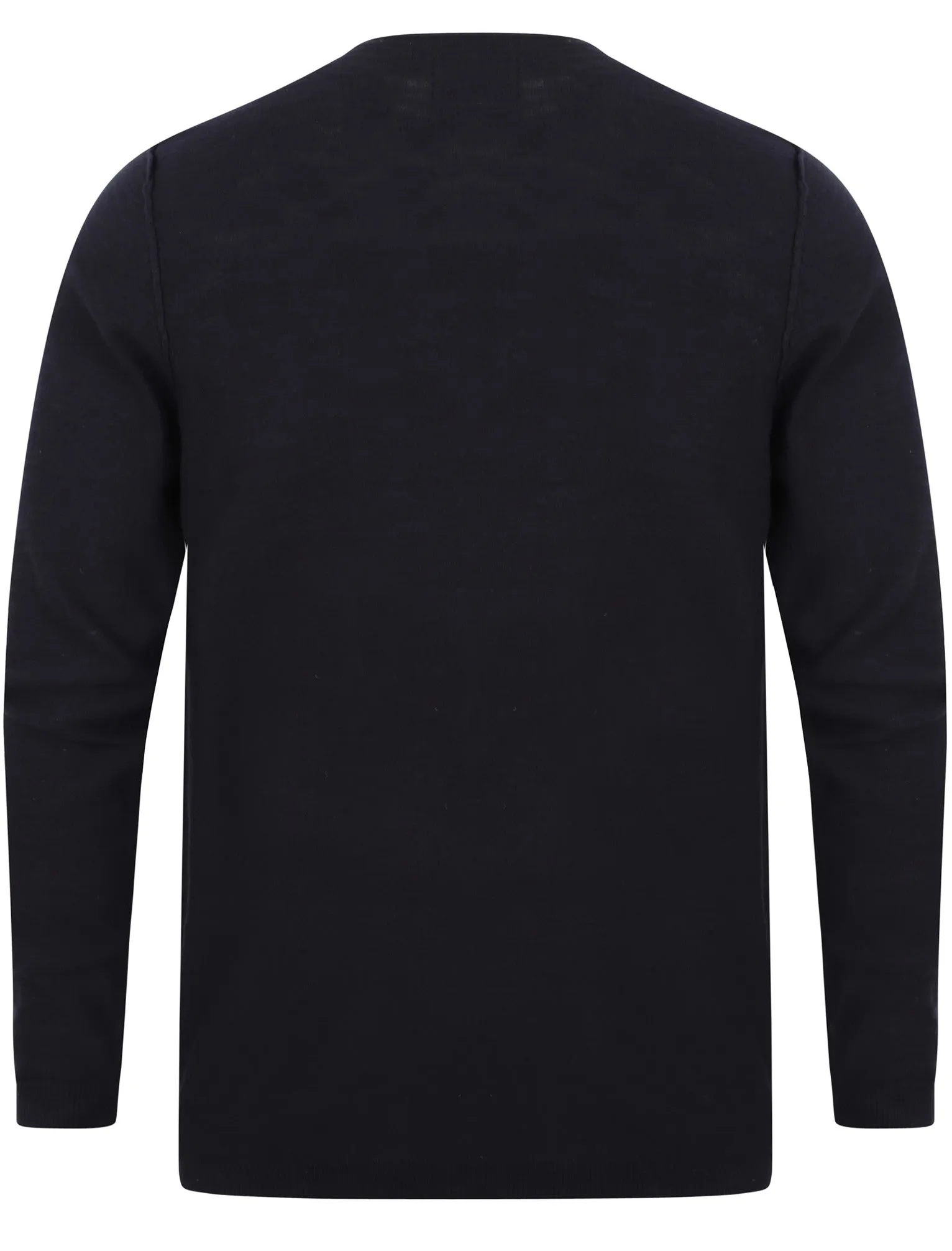 Hoggle Cotton Slub Henley Jumper In Dark Navy - Dissident