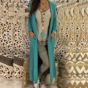 Hooded Knitted Long Cardigan Outwear