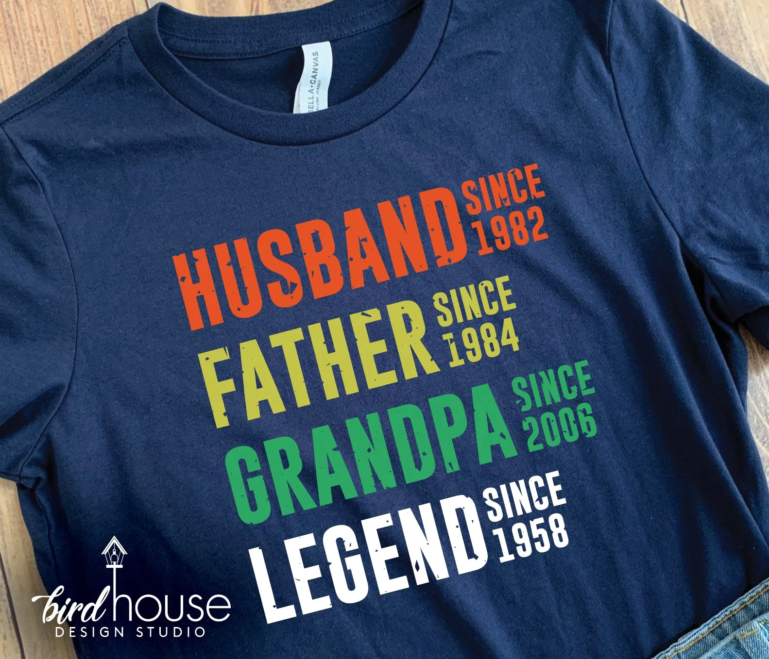Husband Father Grandpa Legend Shirt, Personalized Gift