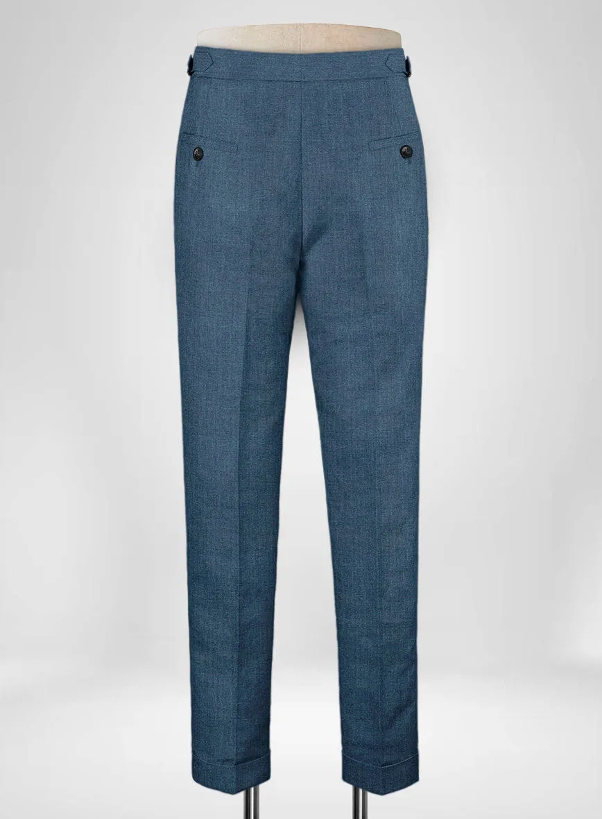 Indigo Blue Linen Highland Trousers