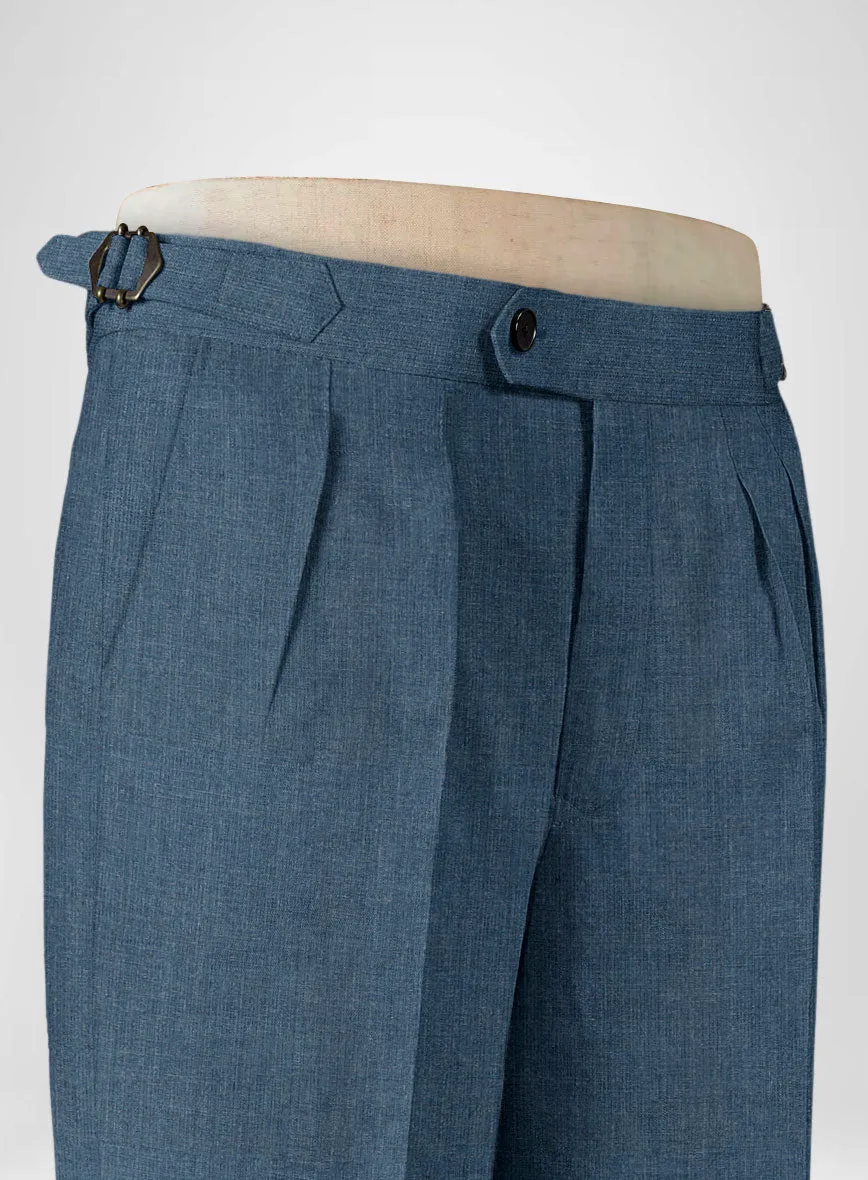 Indigo Blue Linen Highland Trousers