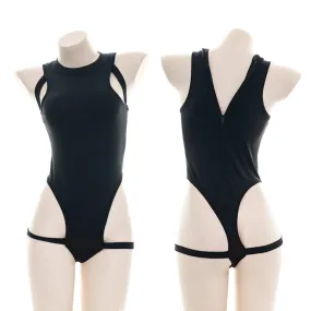 Japanese Black Side Straps Bodysuit