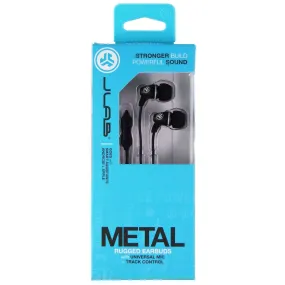 JLab Metal Rugged Earbud Headphones with In-Line Microphone - Black