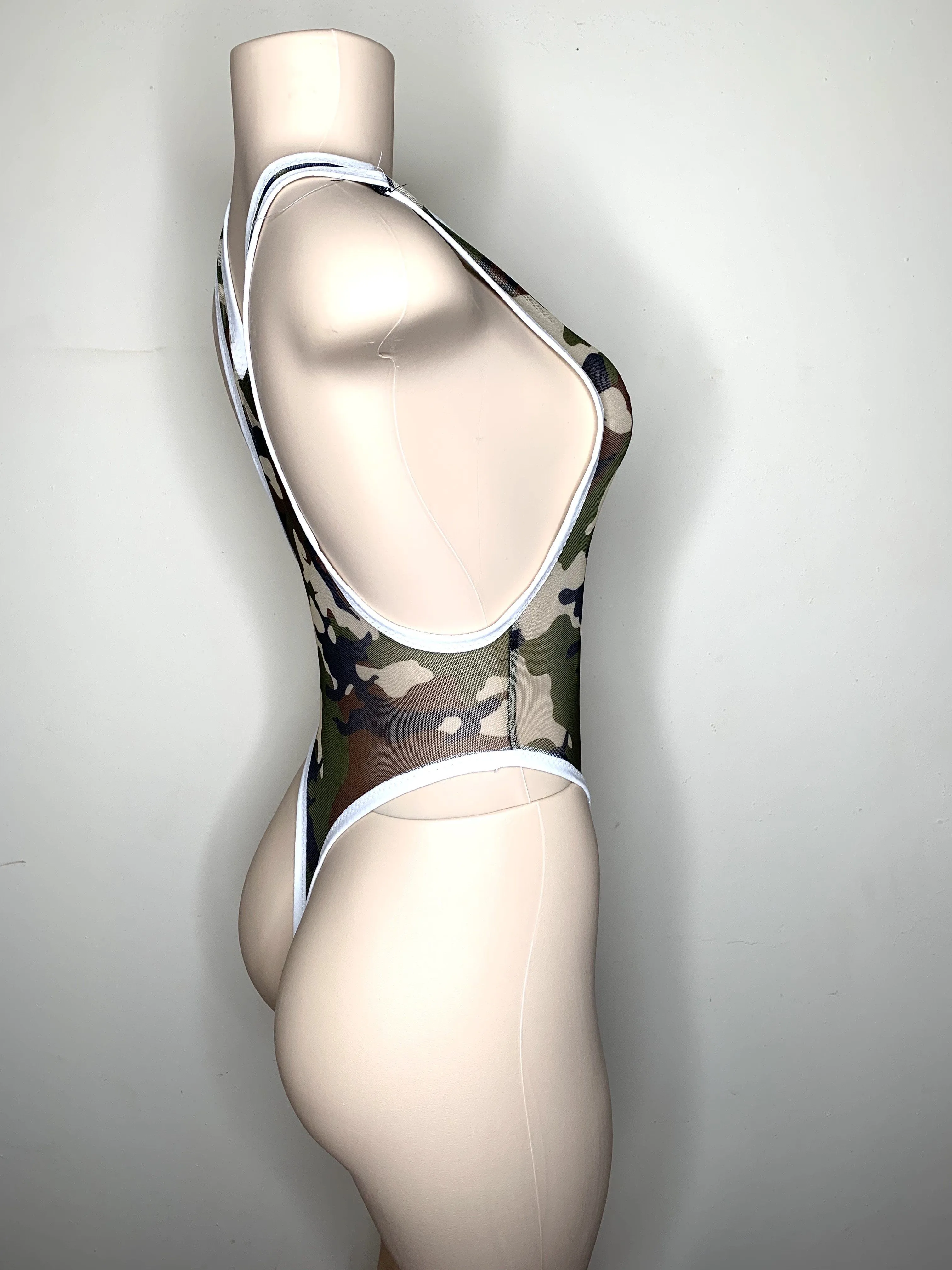 JUICE. Mesh Camo Bodysuit