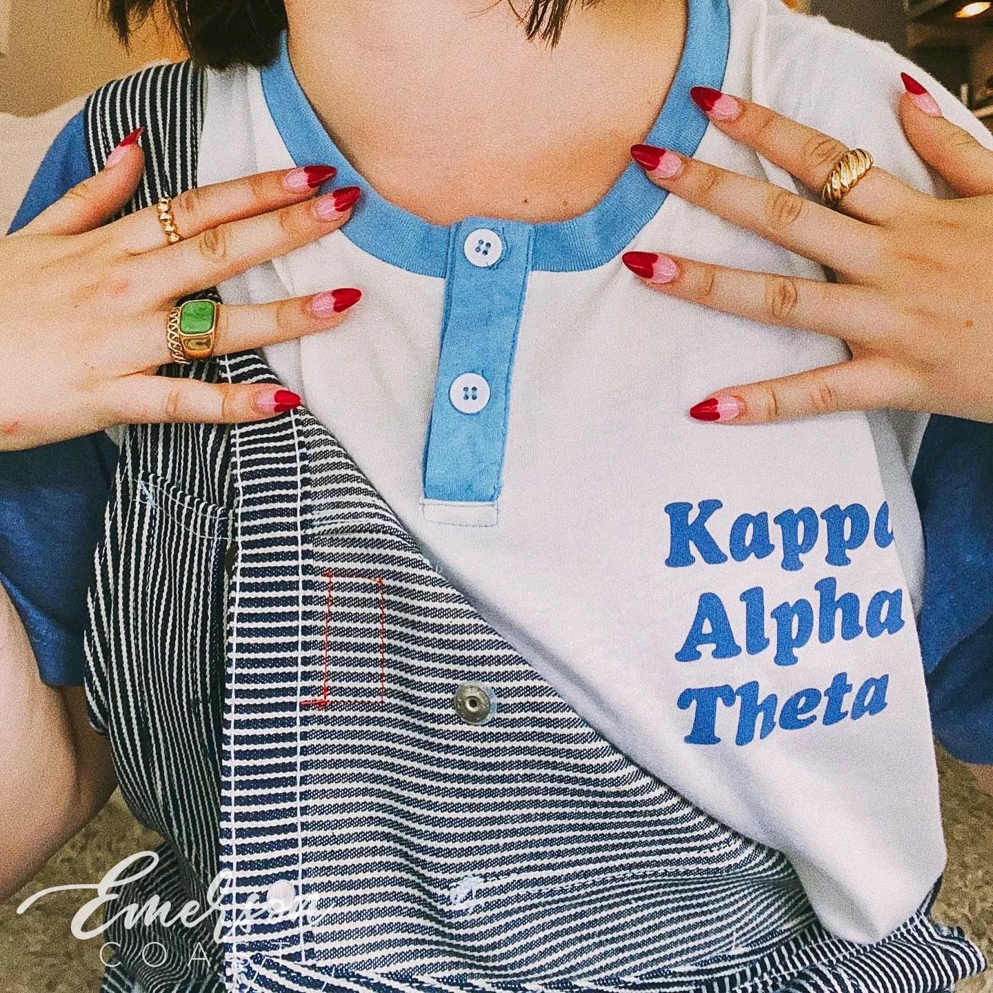 Kappa Alpha Theta Simple Recruitment Colorblock Henley